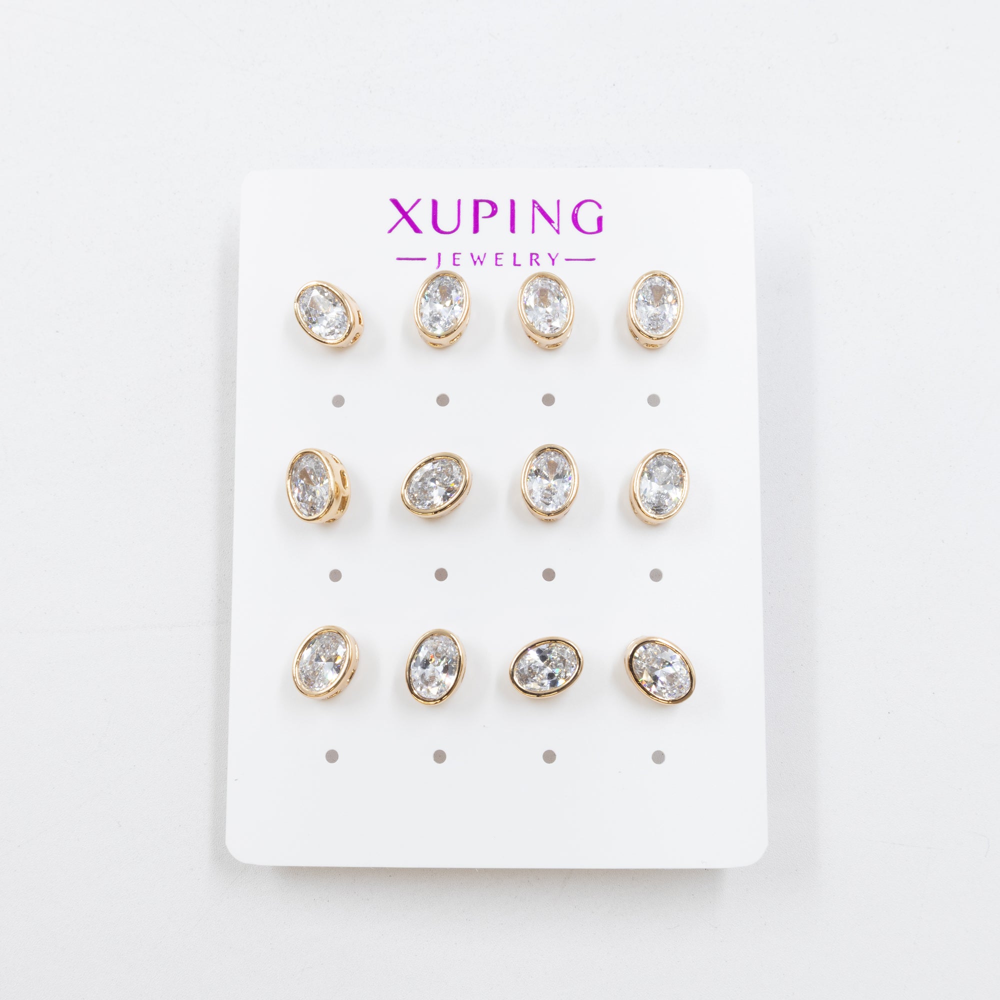 Paquete de 6 pares de aretes Xuping M6 Oro Laminado