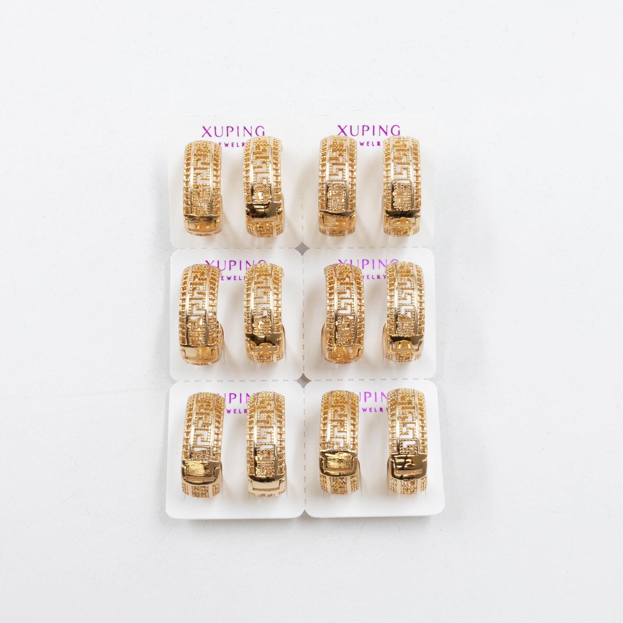 Paquete de 6 pares de aretes Xuping M10 Oro Laminado