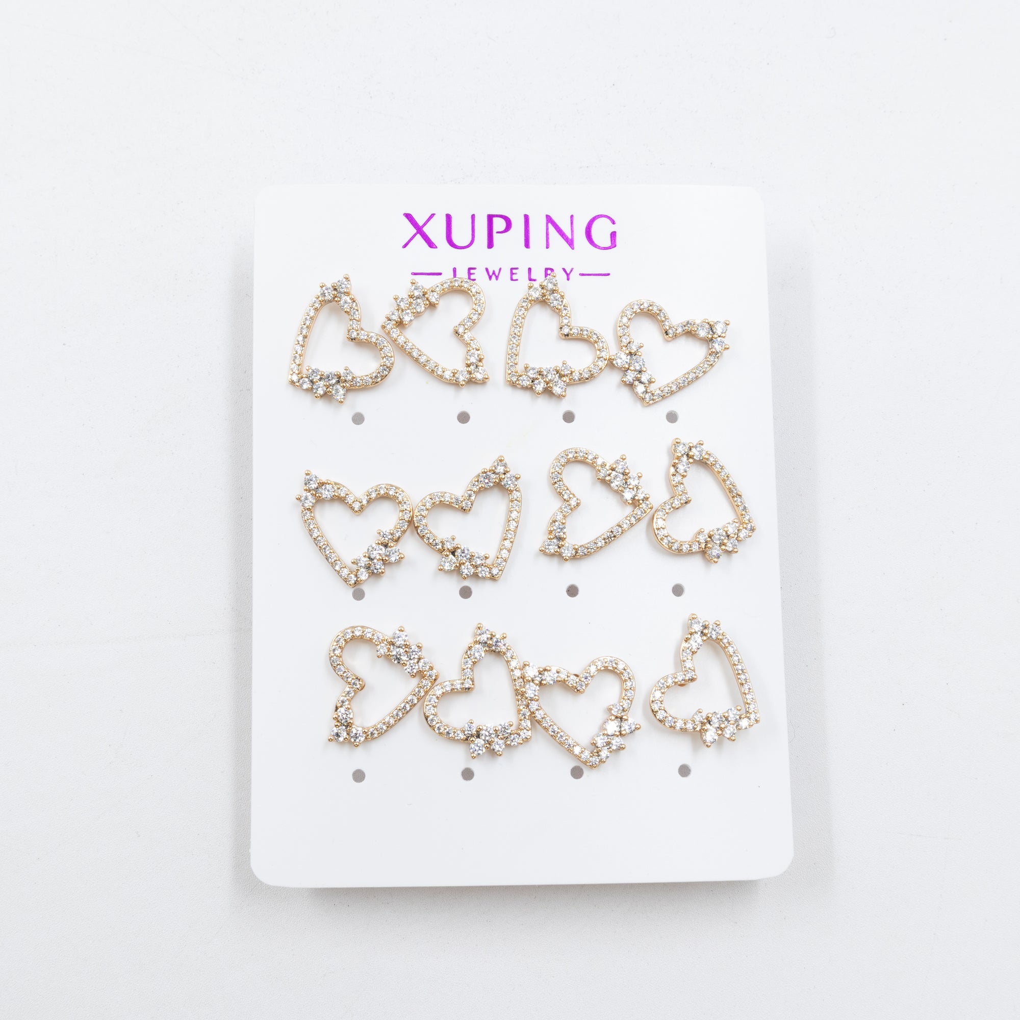 Paquete de 6 pares de aretes Xuping M20 Oro Laminado