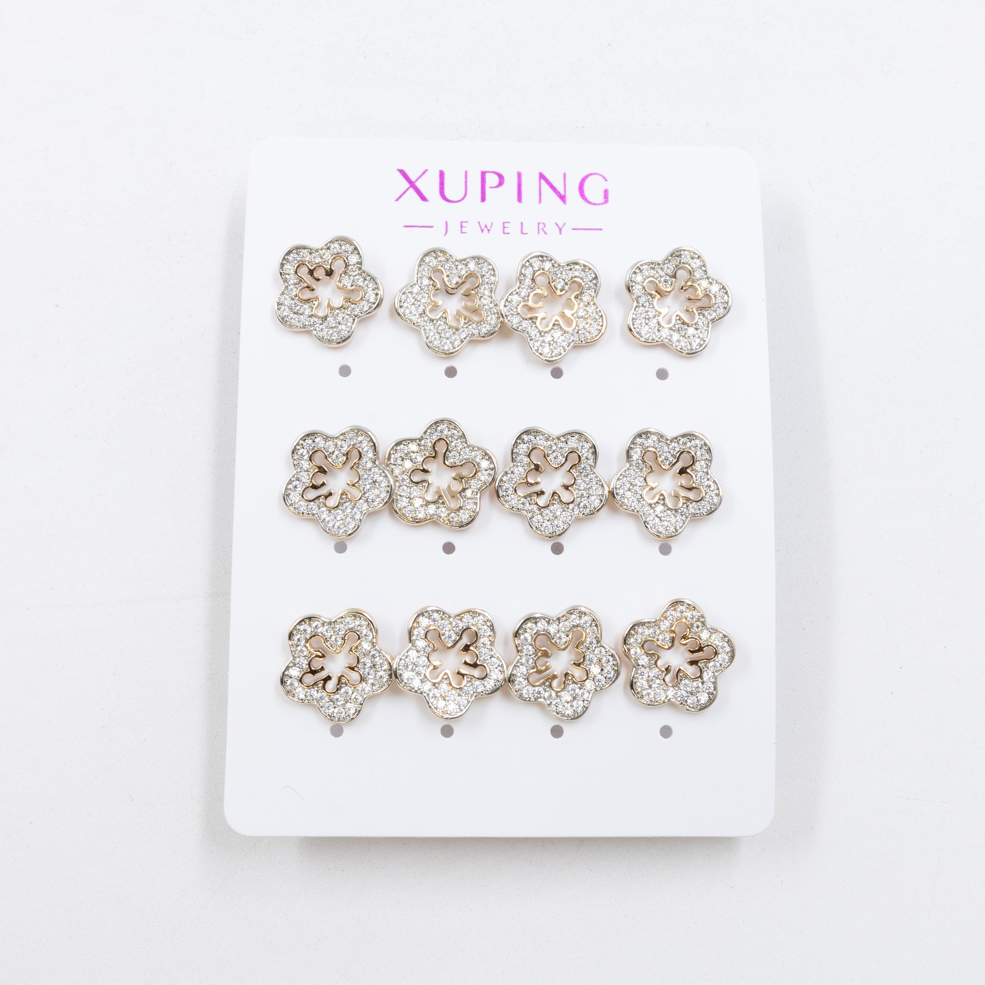 Paquete de 6 pares de aretes Xuping M42 Oro Laminado