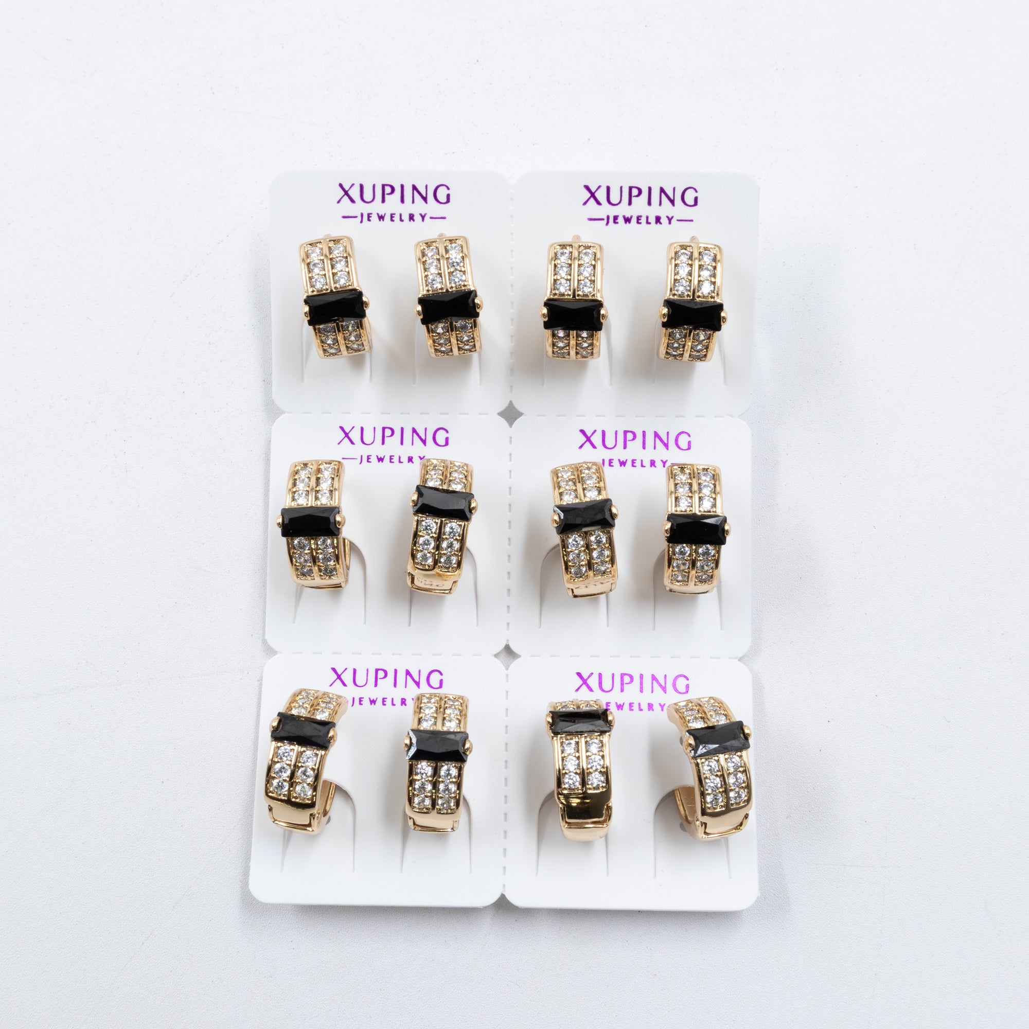 Paquete de 6 pares de aretes Xuping M64 Oro Laminado