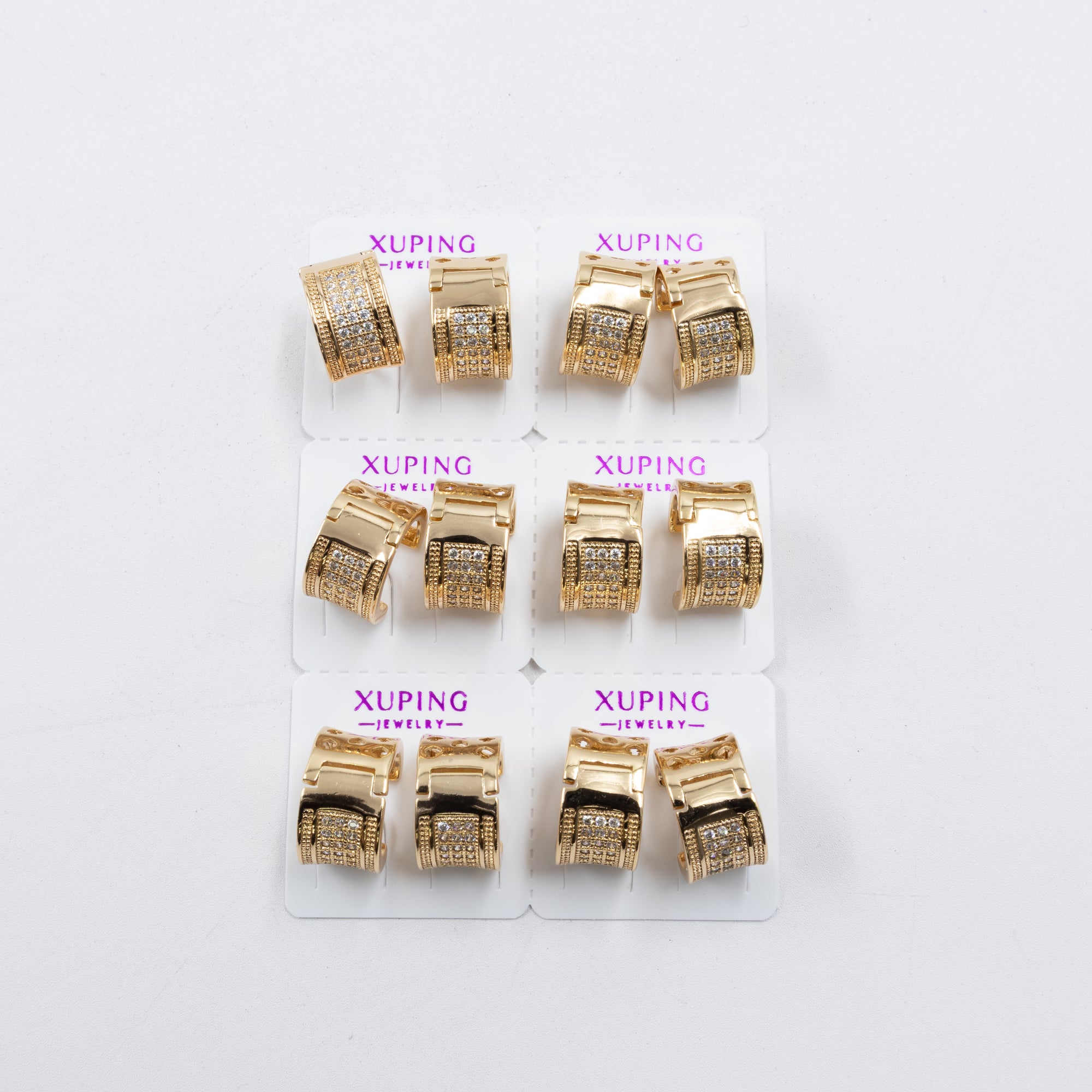 Paquete de 6 pares de aretes Xuping M61 Oro Laminado