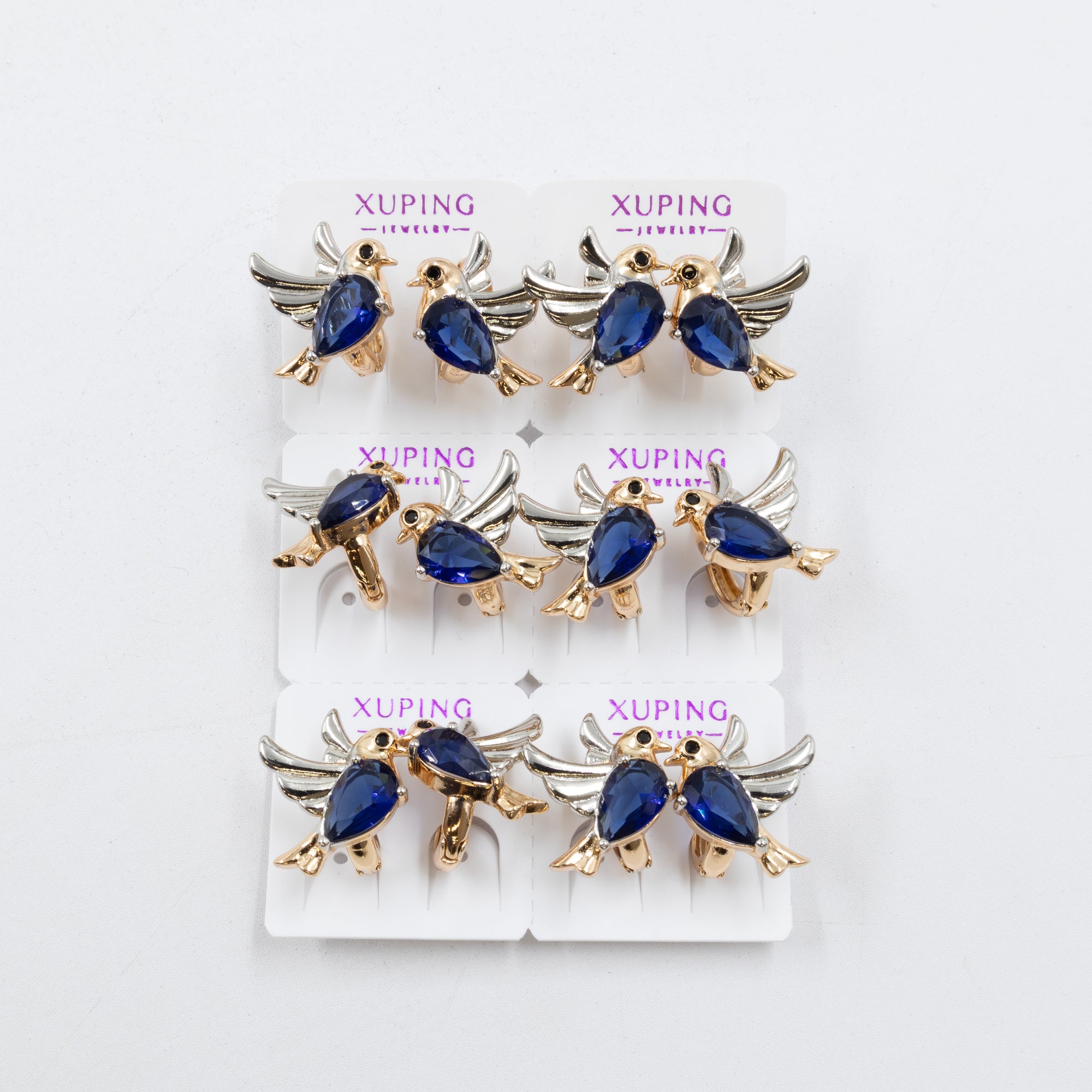 Paquete de 6 pares de aretes Xuping M60 Oro Laminado