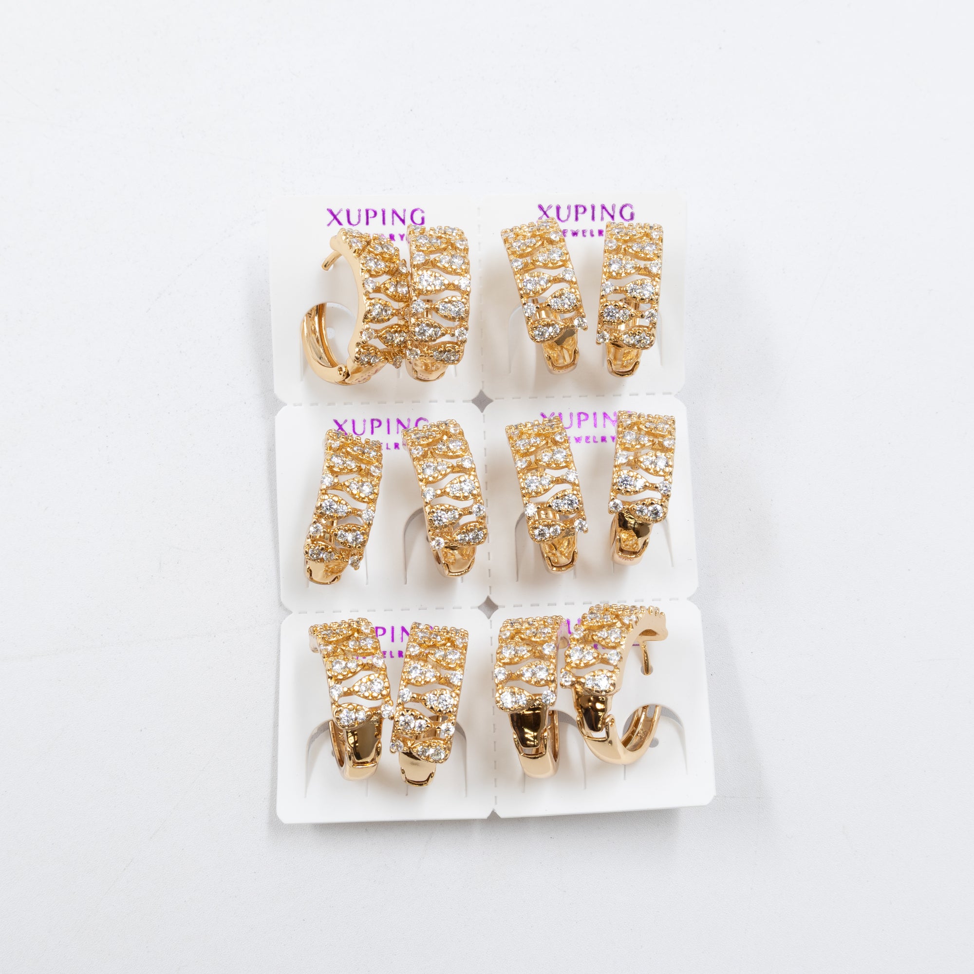 Paquete de 6 pares de aretes Xuping M75 Oro Laminado
