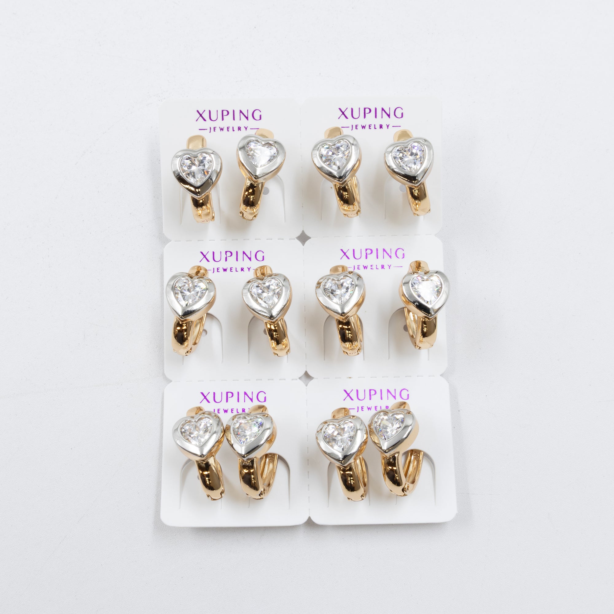 Paquete de 6 pares de aretes Xuping M66 Oro Laminado