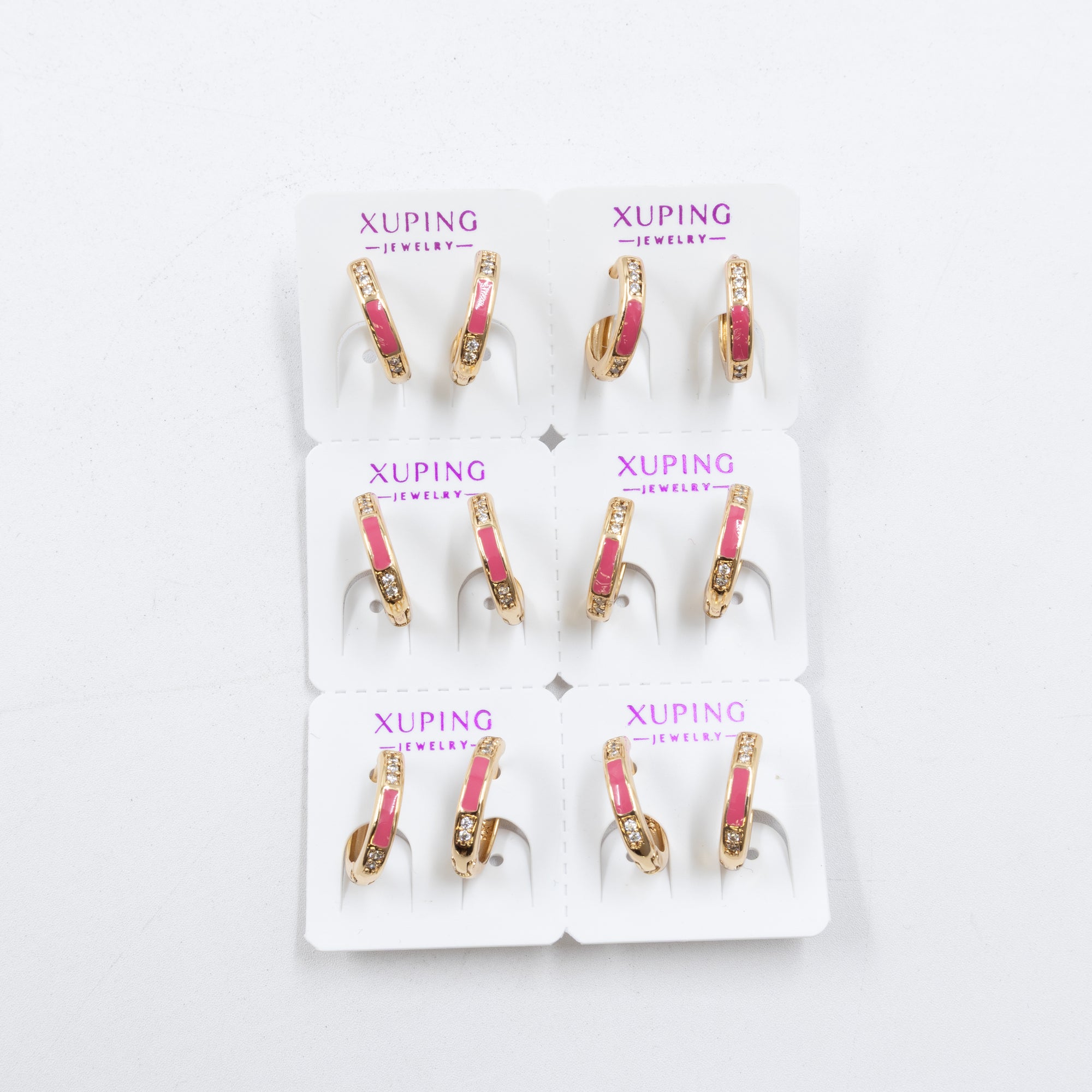 Paquete de 6 pares de aretes Xuping M51 Oro Laminado