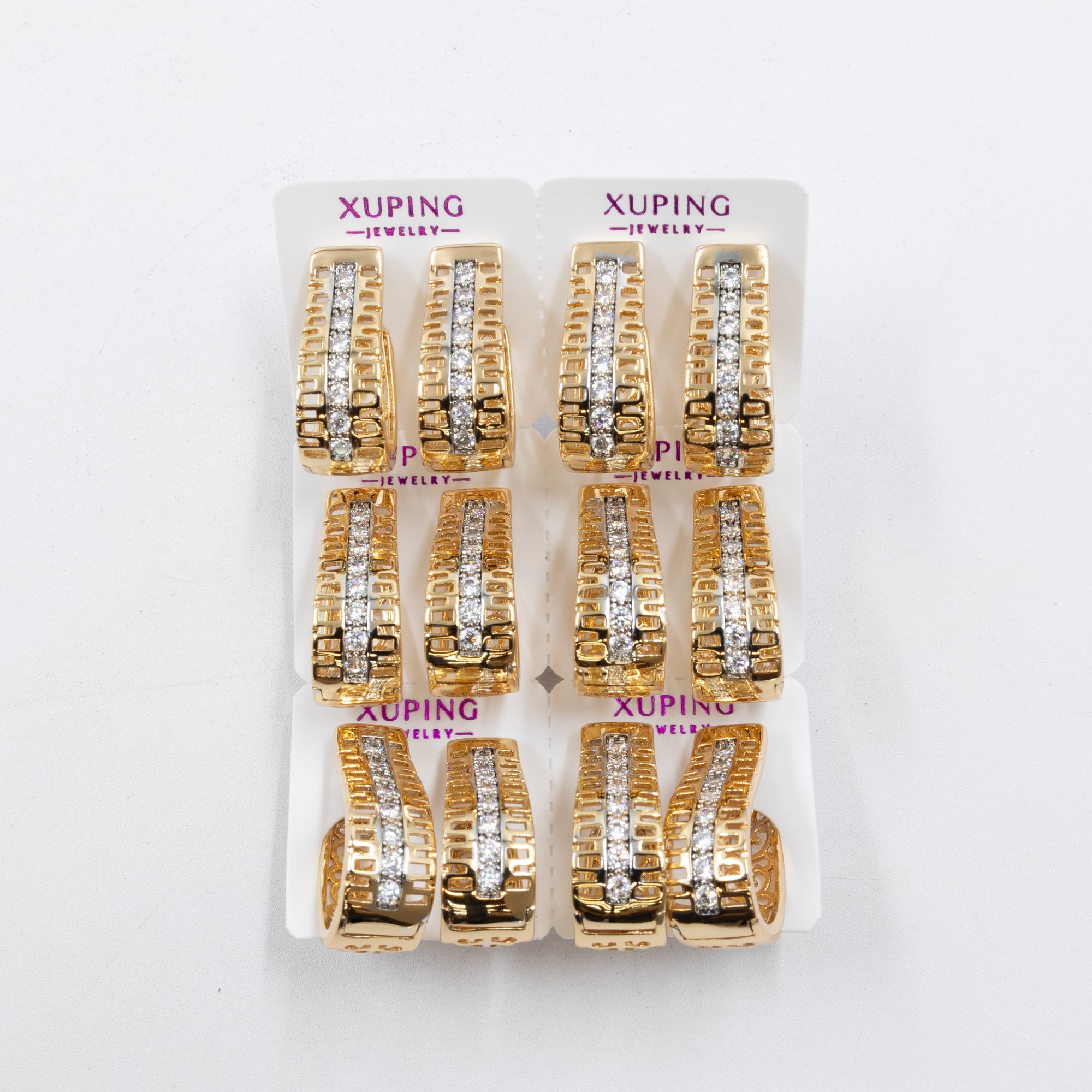 Paquete de 6 pares de aretes M74 Oro Laminado