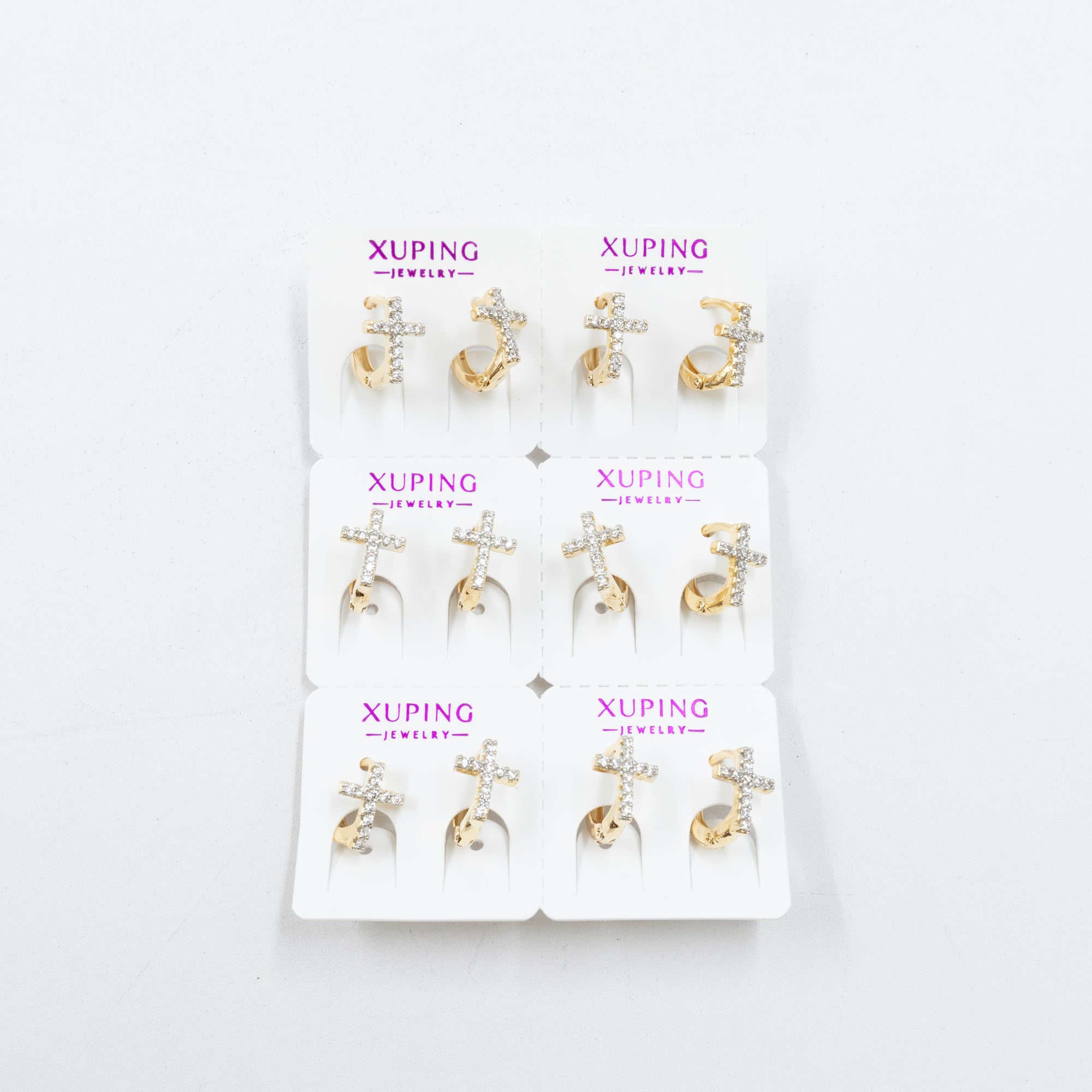 Paquete de 6 pares de aretes M68 Oro Laminado
