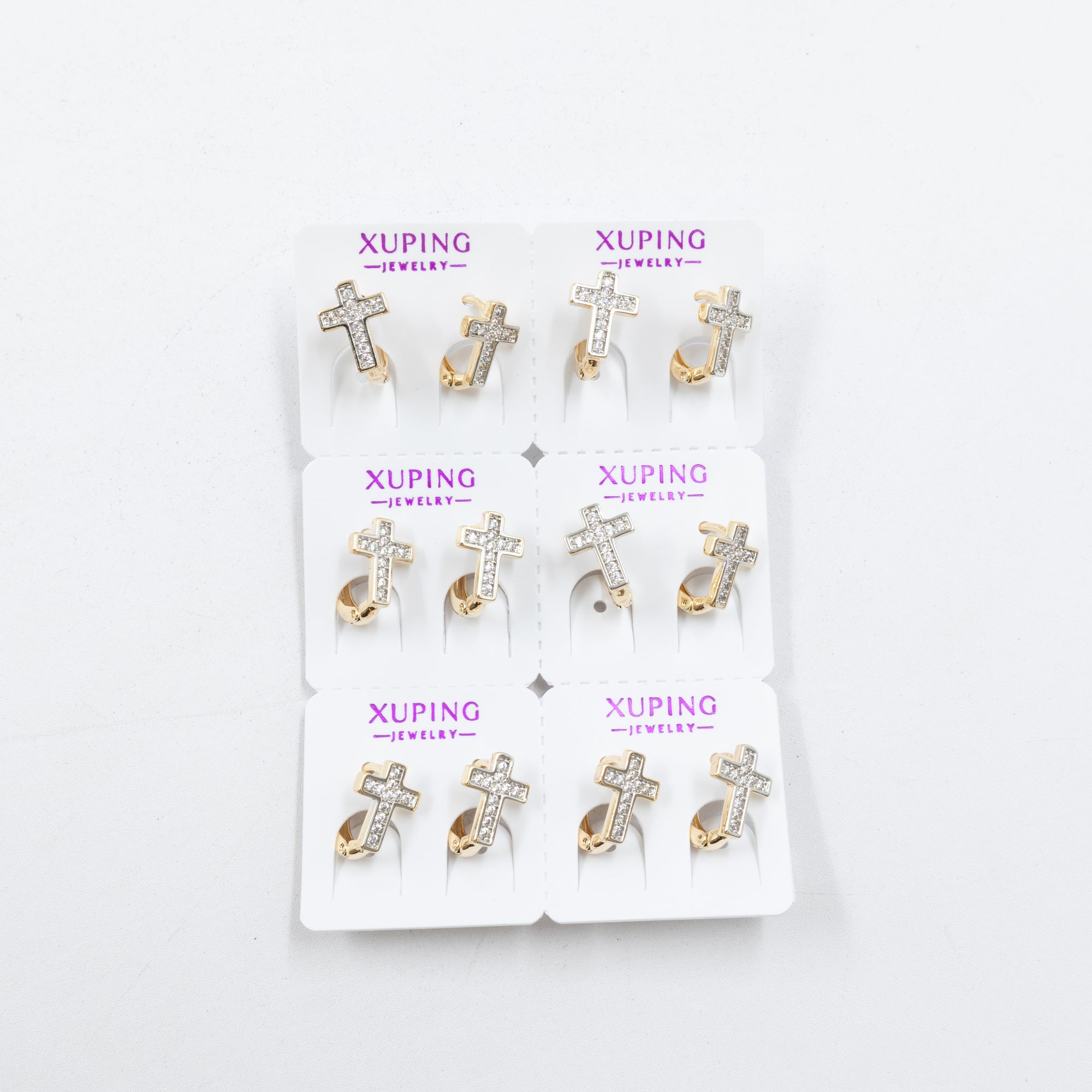 Paquete de 6 pares de aretes Xuping M73 Oro Laminado
