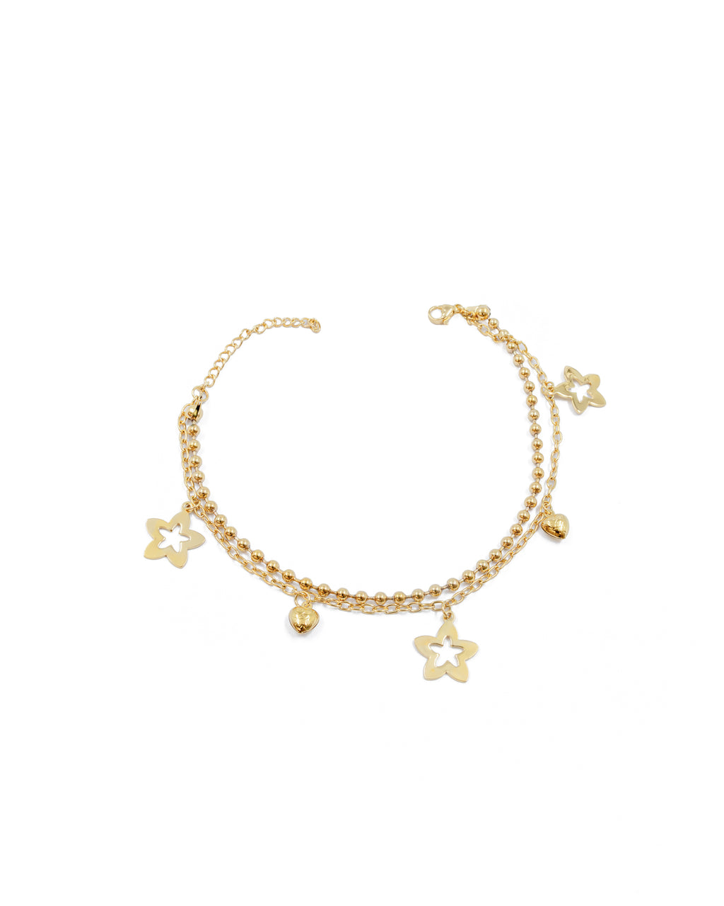 Tobilleras con dijes de estrellas M38 Oro Laminado