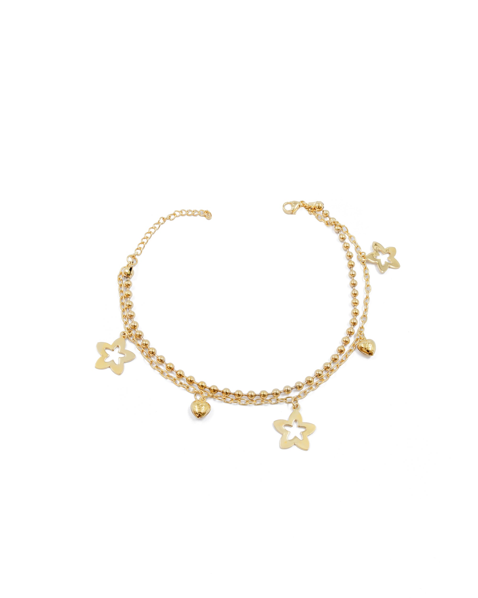 Tobilleras con dijes de estrellas M38 Oro Laminado
