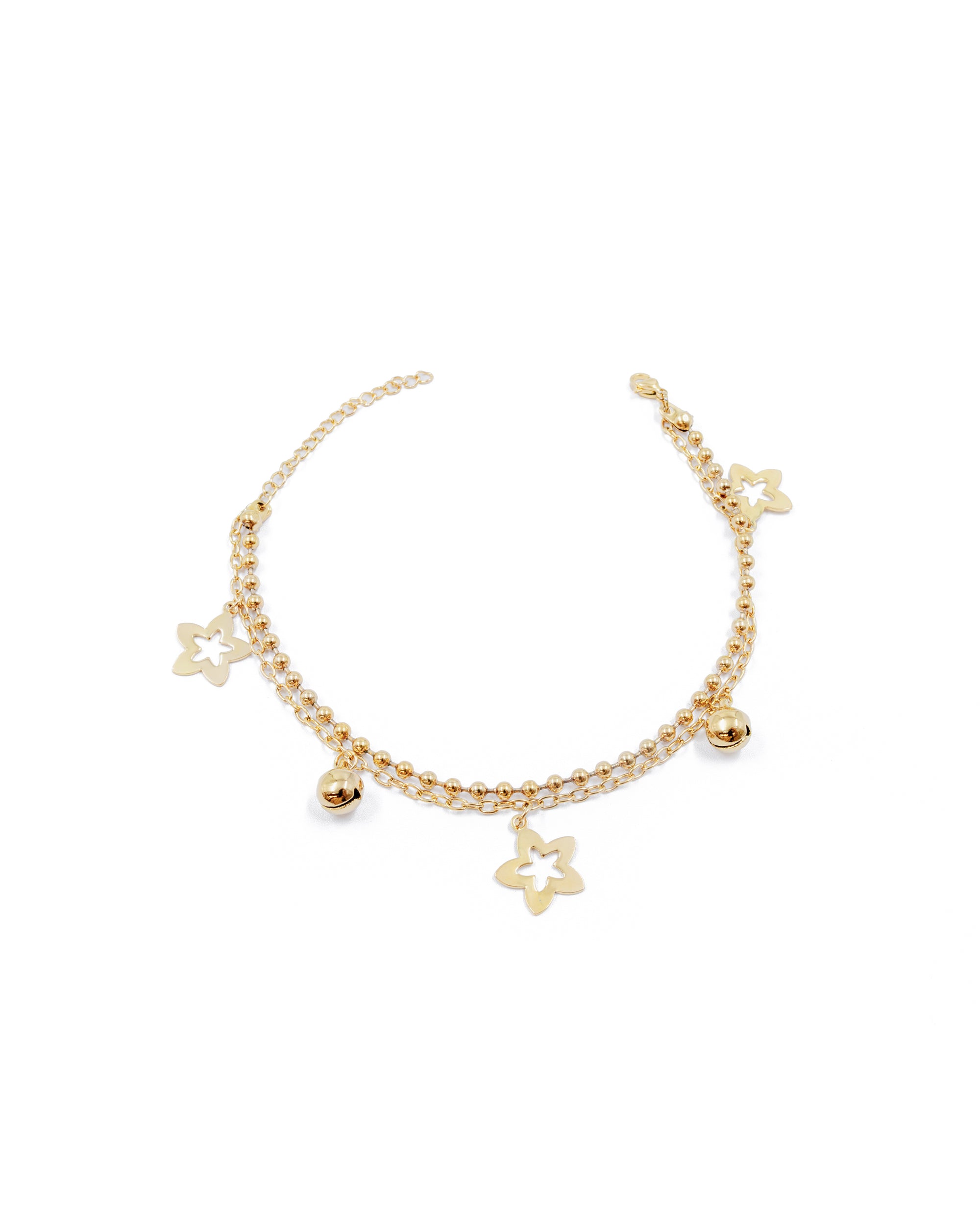 Tobilleras con dijes de estrellas M40 Oro Laminado