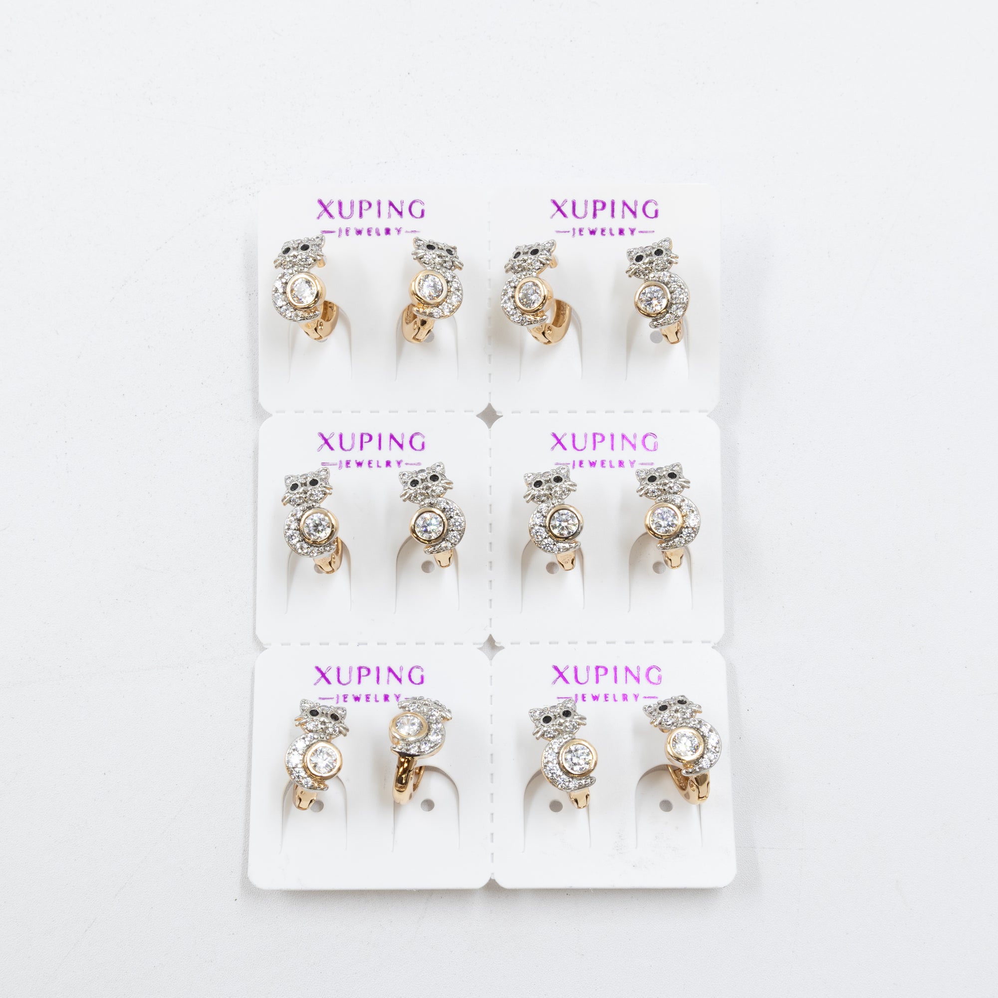 Paquete de 6 pares de aretes Xuping M81 Oro Laminado