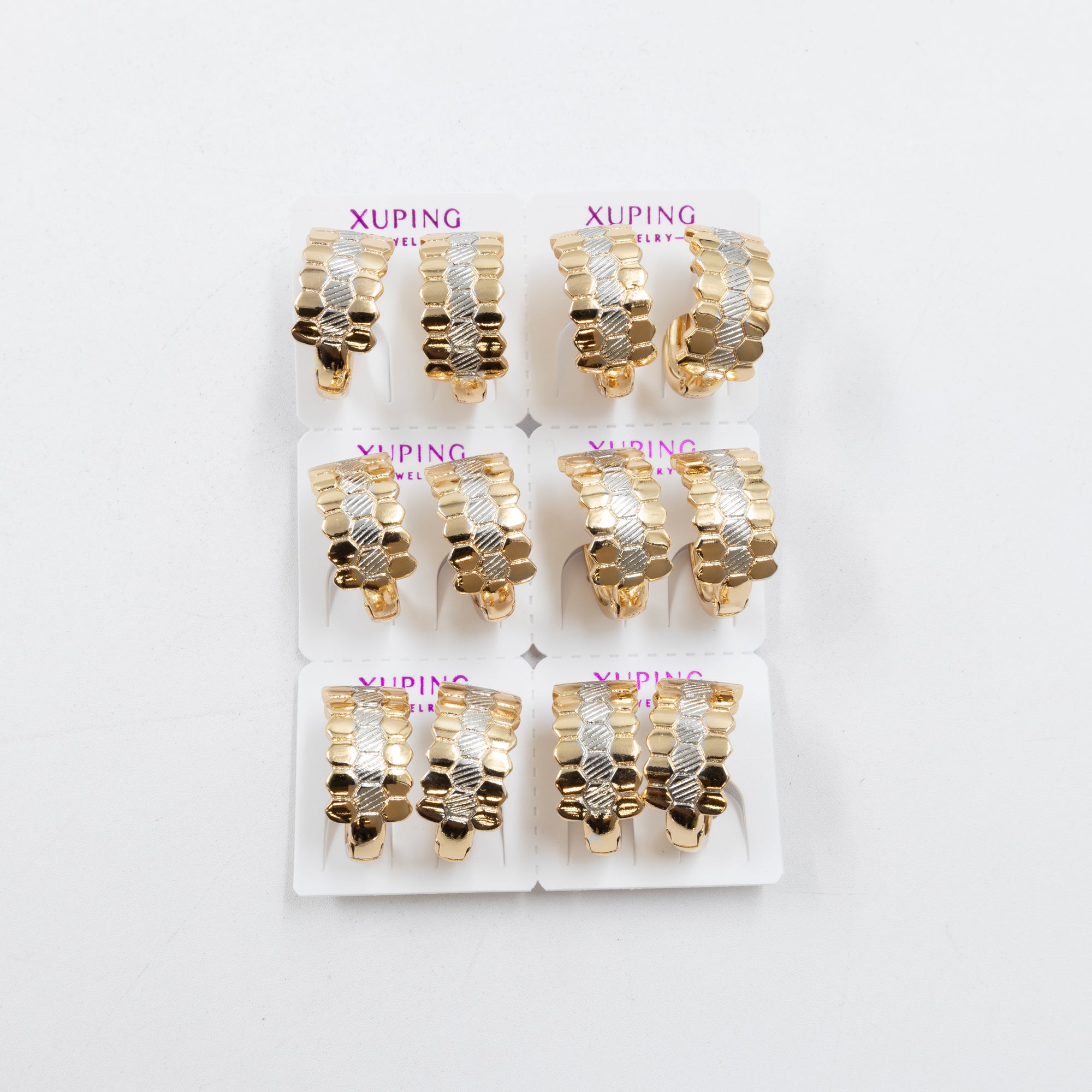 Paquete de 6 pares de aretes Xuping M53 Oro Laminado