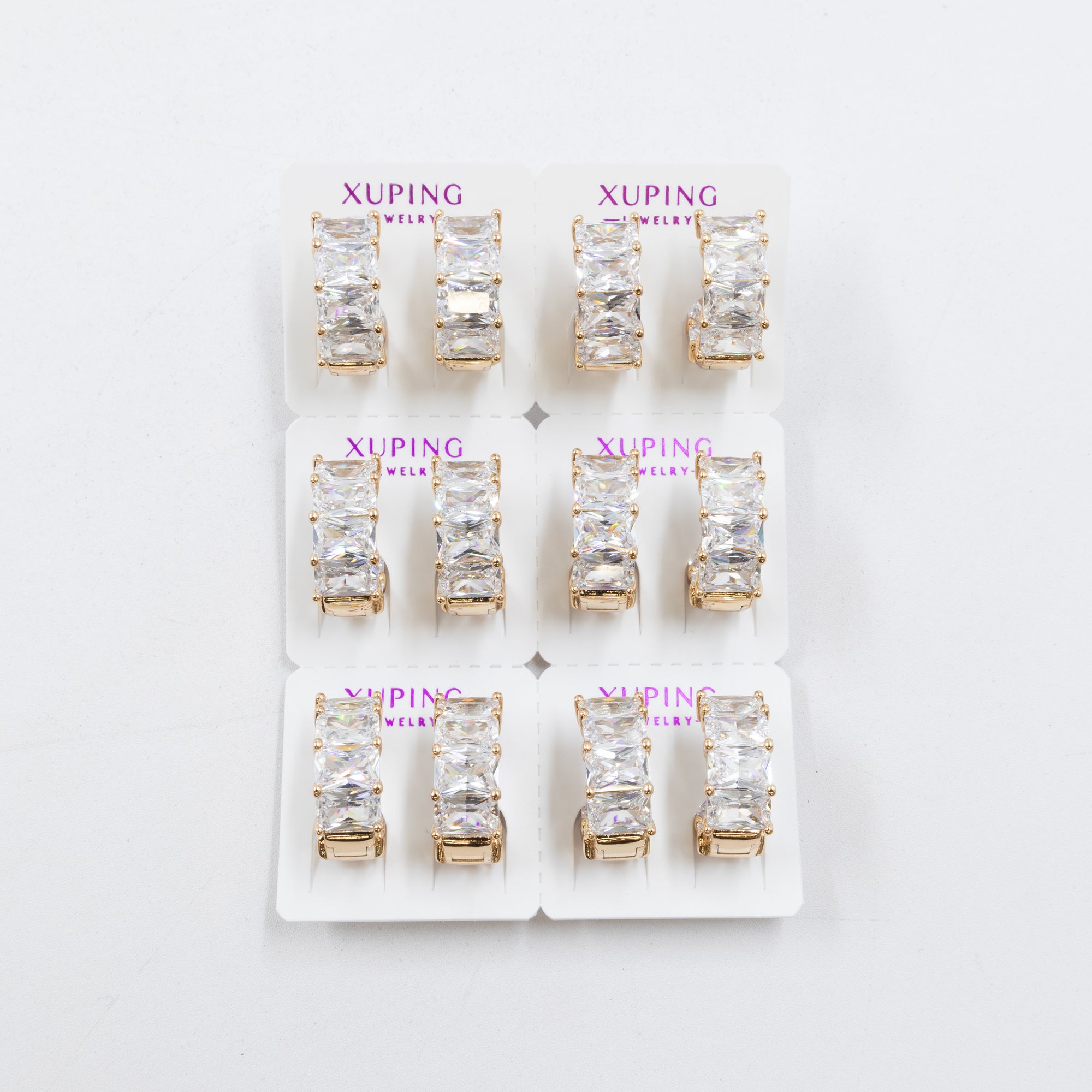 Paquete de 6 pares de aretes Xuping M78 Oro Laminado