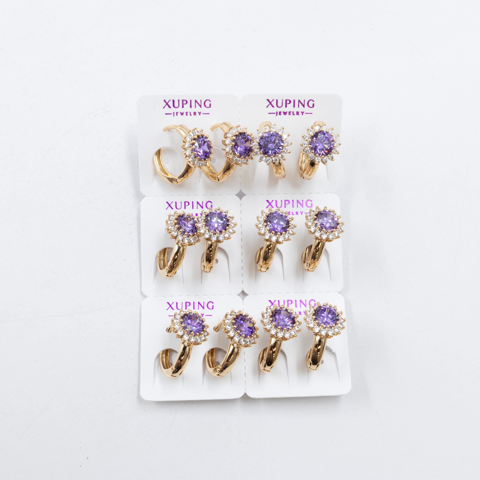 Paquete de 6 pares de aretes Xuping M71 Oro Laminado