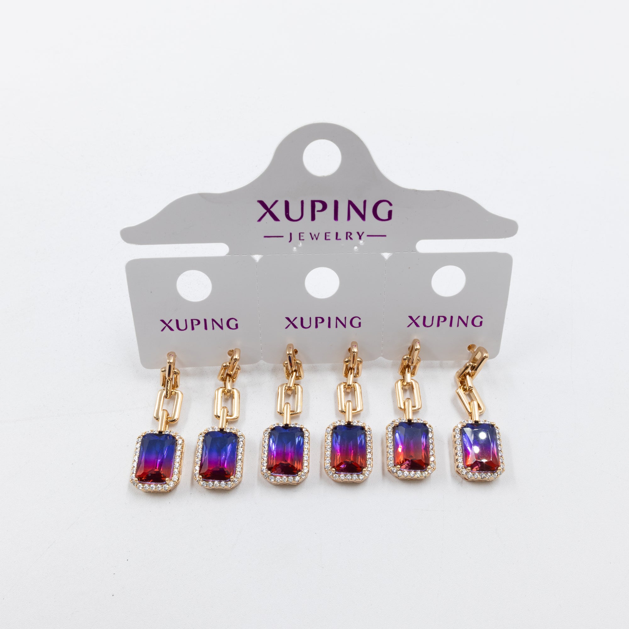 Paquete de 3 pares de aretes M2 Oro Laminado