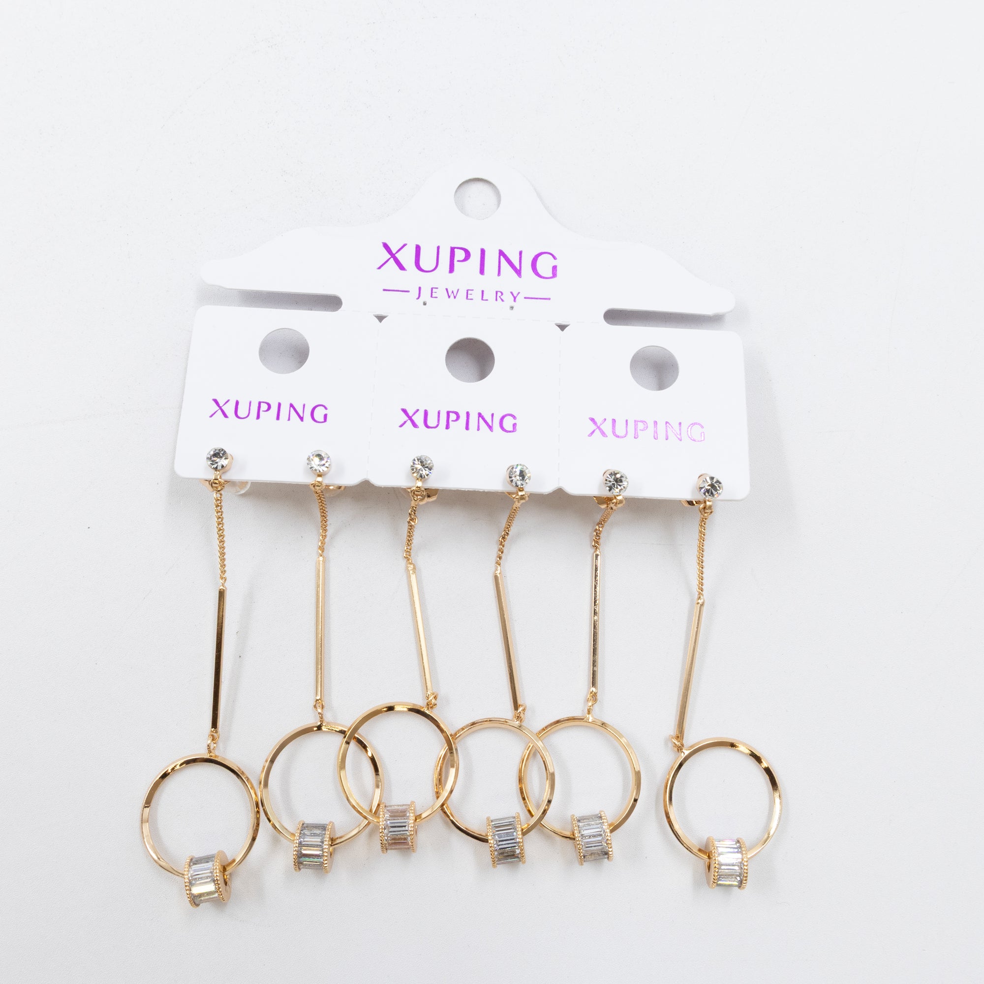 Paquete de 3 pares de aretes Xuping M4 Oro Laminado