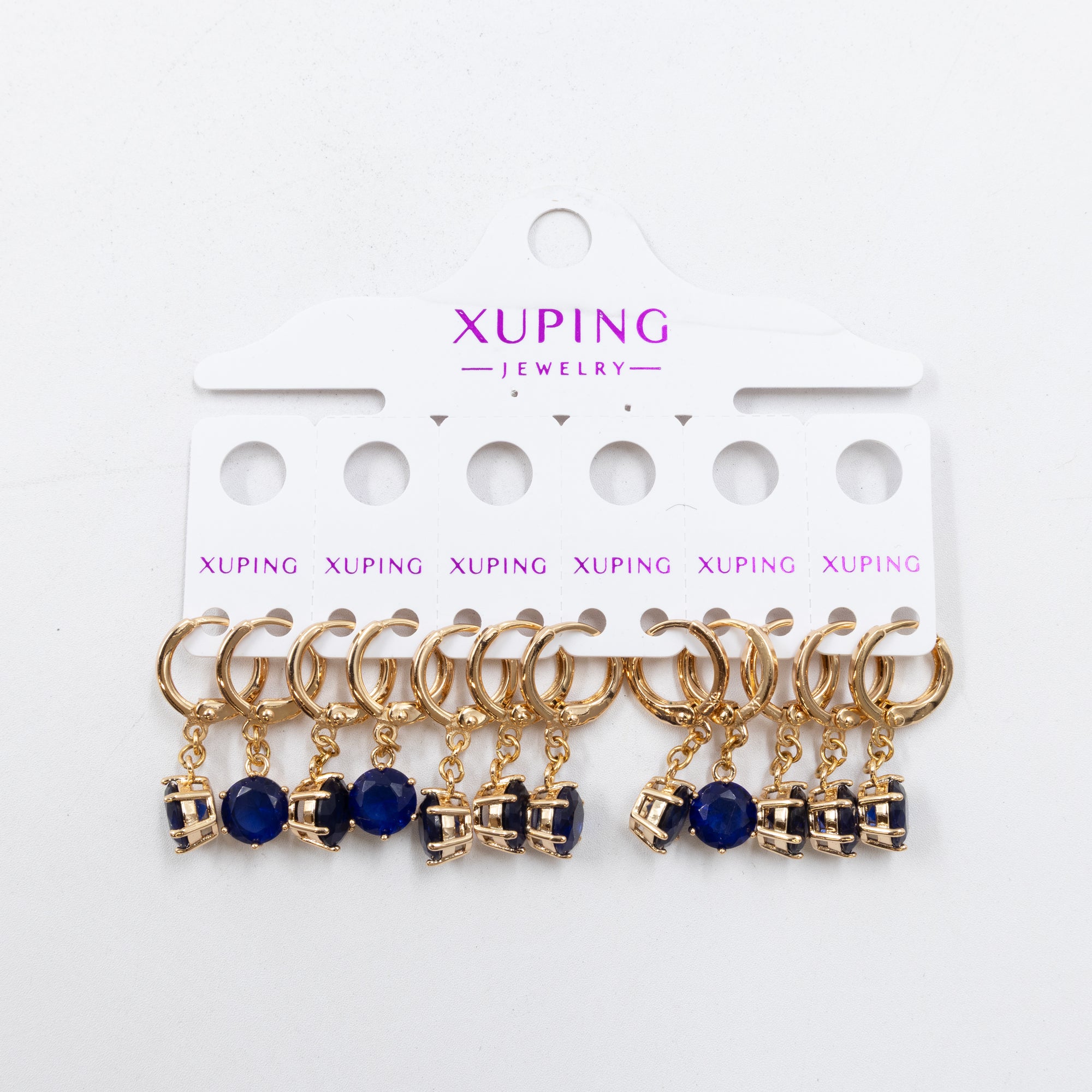 Paquete de 6 pares de aretes Xuping M3 Oro Laminado
