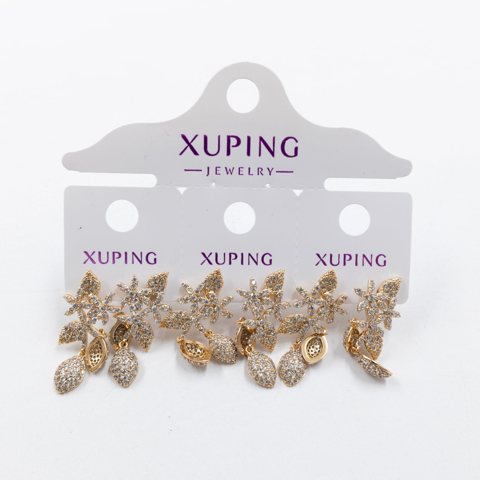 Paquete de 3 pares de aretes M6 Oro Laminado