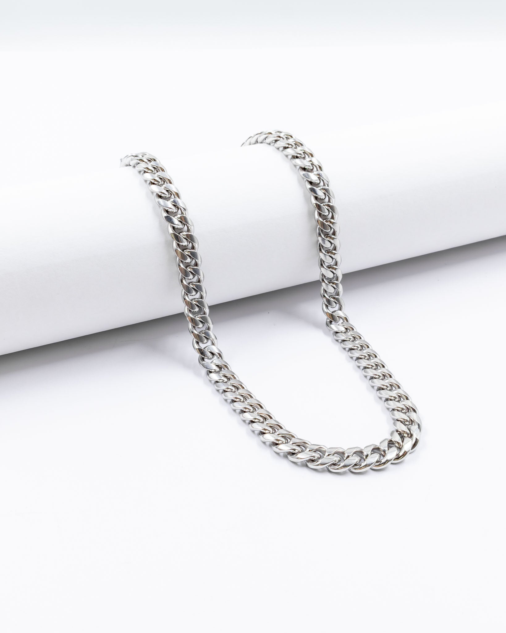 Cadenas Larga de Eslabon Plateada M12 Acero Inoxidable