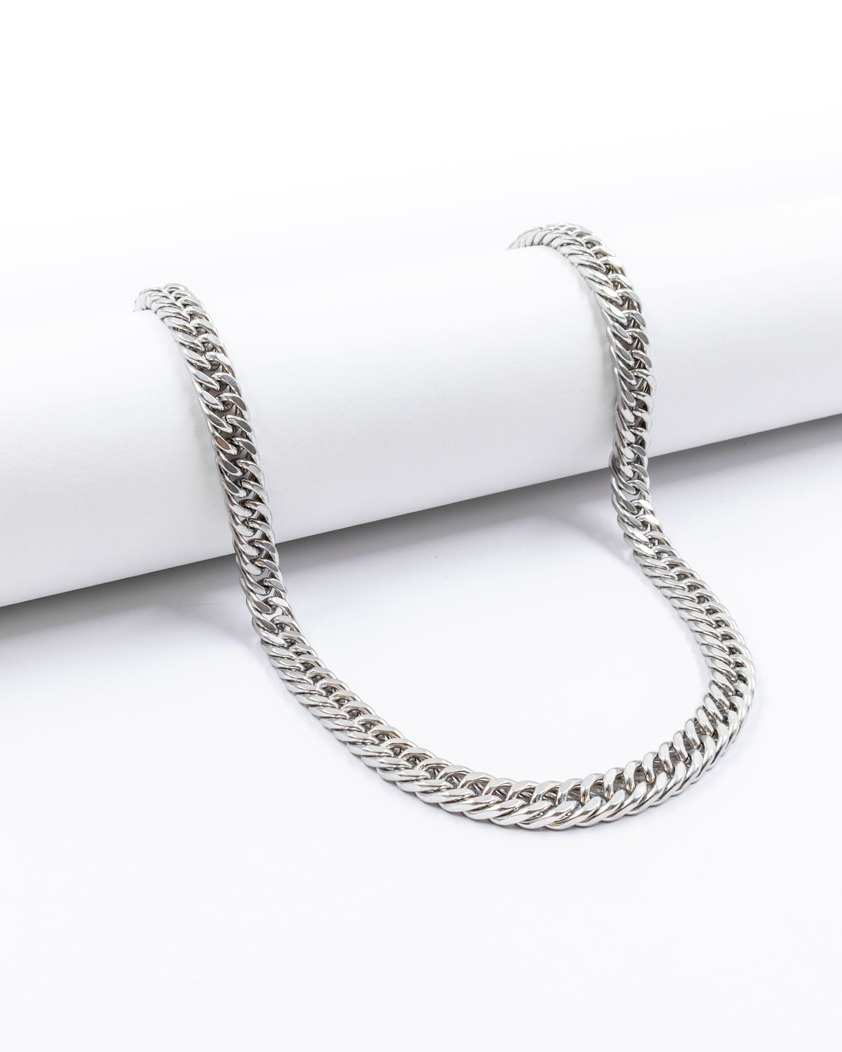 Cadenas Larga de Eslabon Plateada M16 Acero Inoxidable