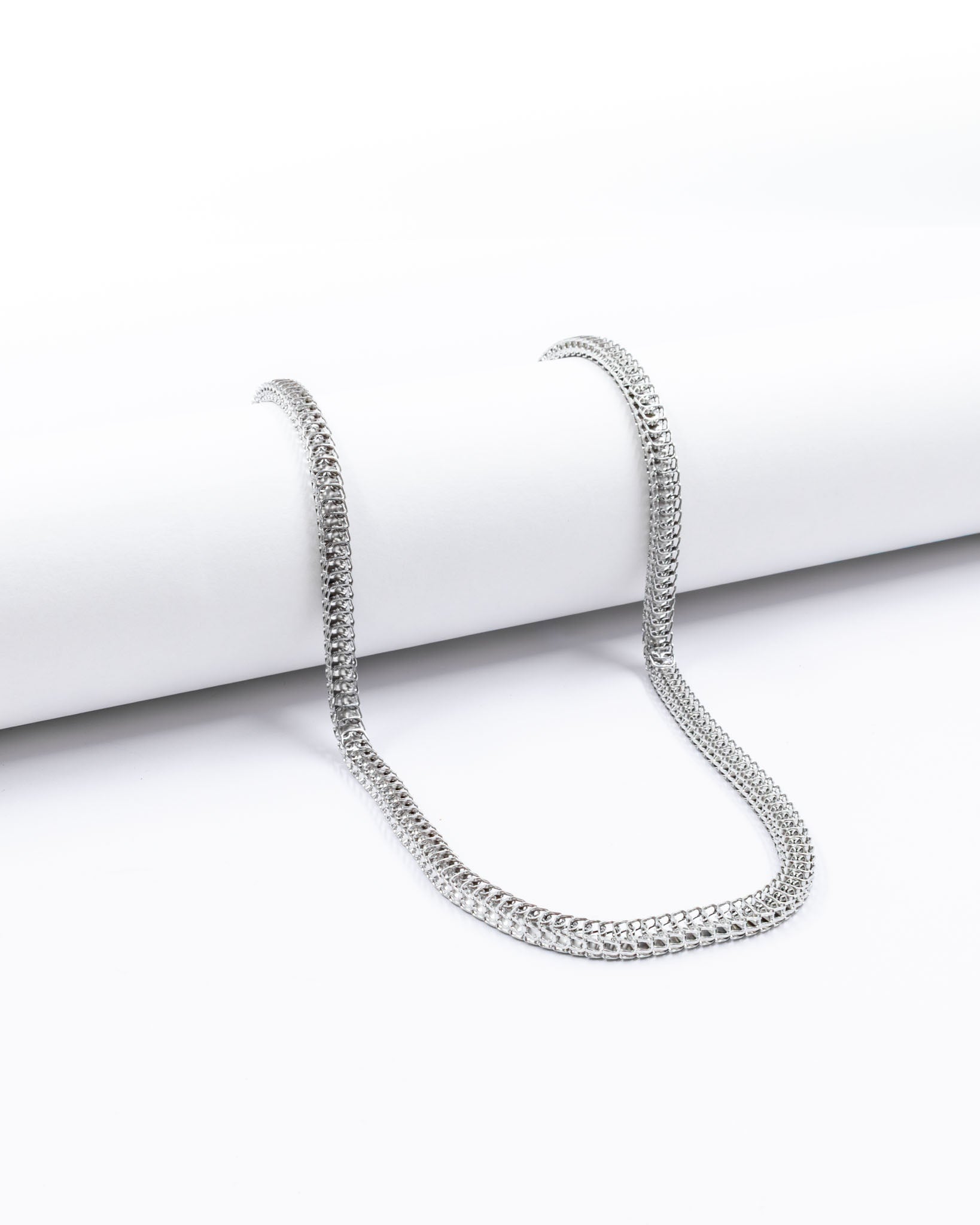 Cadenas Larga de Eslabon Plateada M15 Acero Inoxidable
