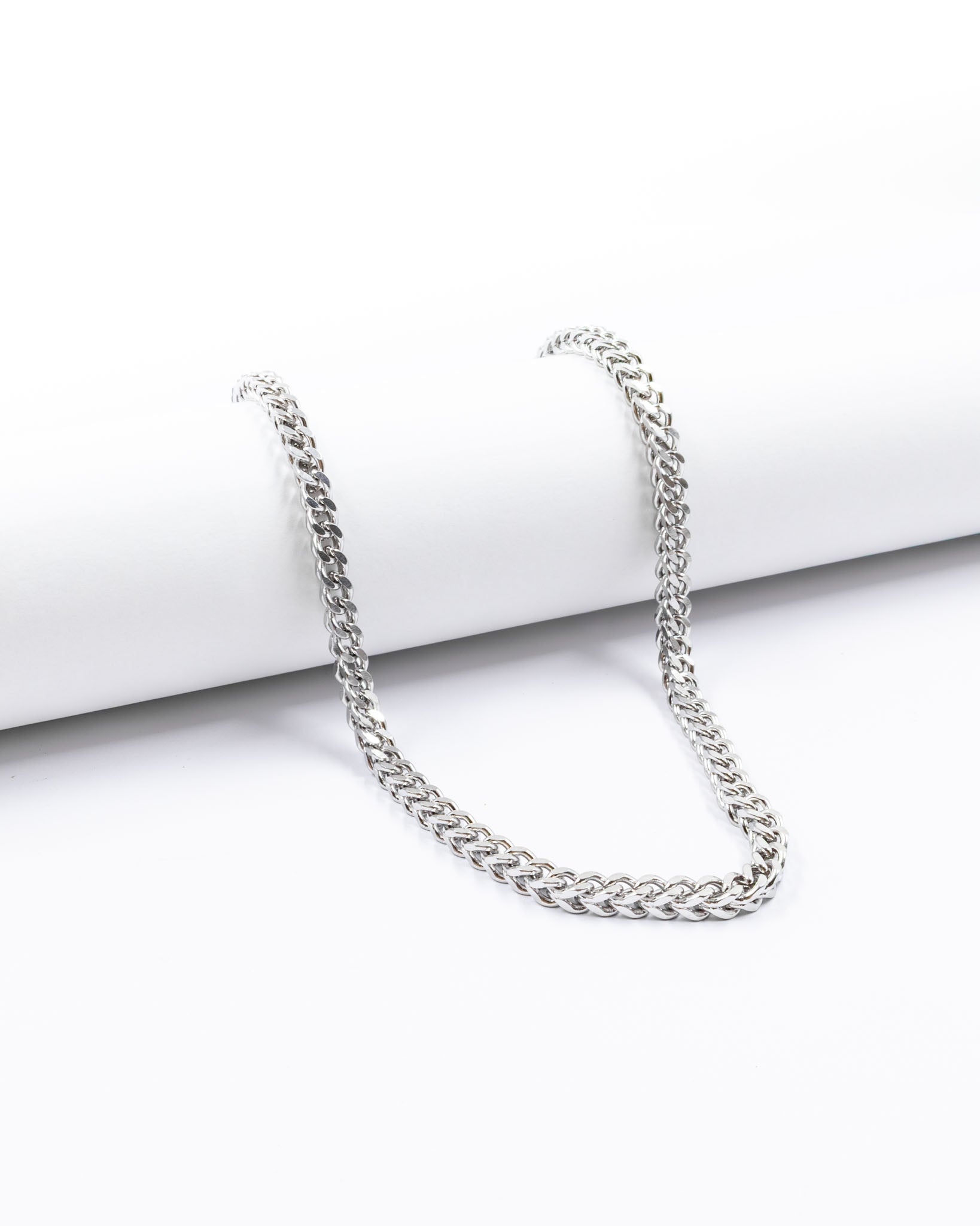 Cadenas Larga de Eslabon Plateada M14 Acero Inoxidable
