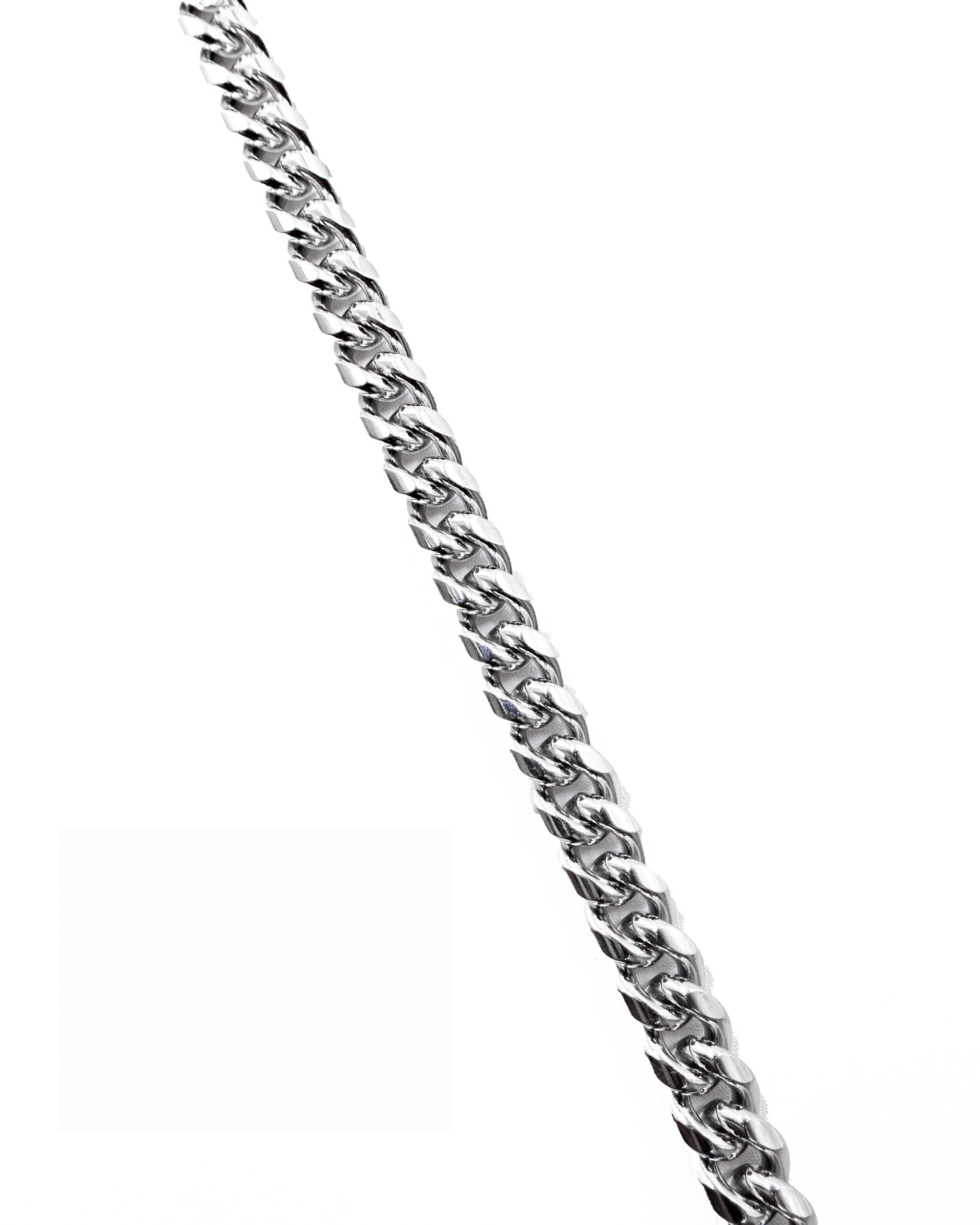 Cadenas Larga de Eslabon Plateada M14 Acero Inoxidable