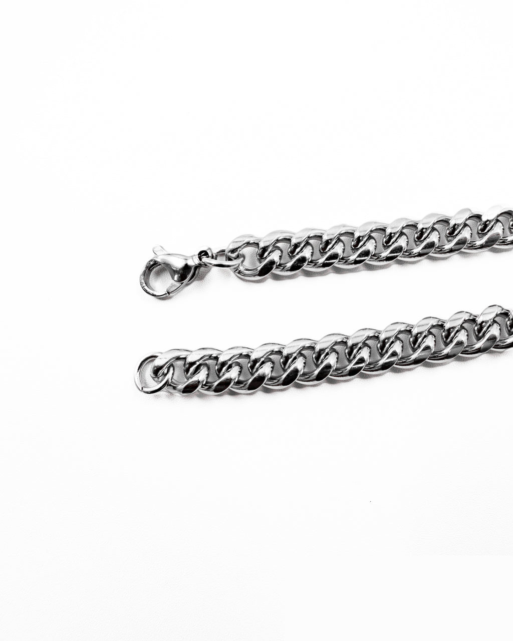 Cadenas Larga de Eslabon Plateada M14 Acero Inoxidable