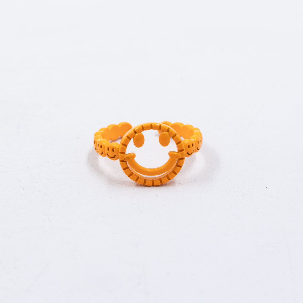 Anillo Ajustable de Caritas felices M5 Oro Laminado