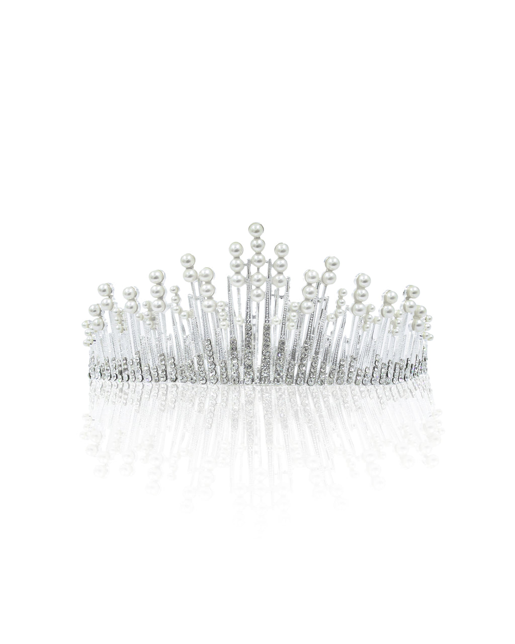 Corona Plateada de Diadema con piedras  - M87 Oro Laminado