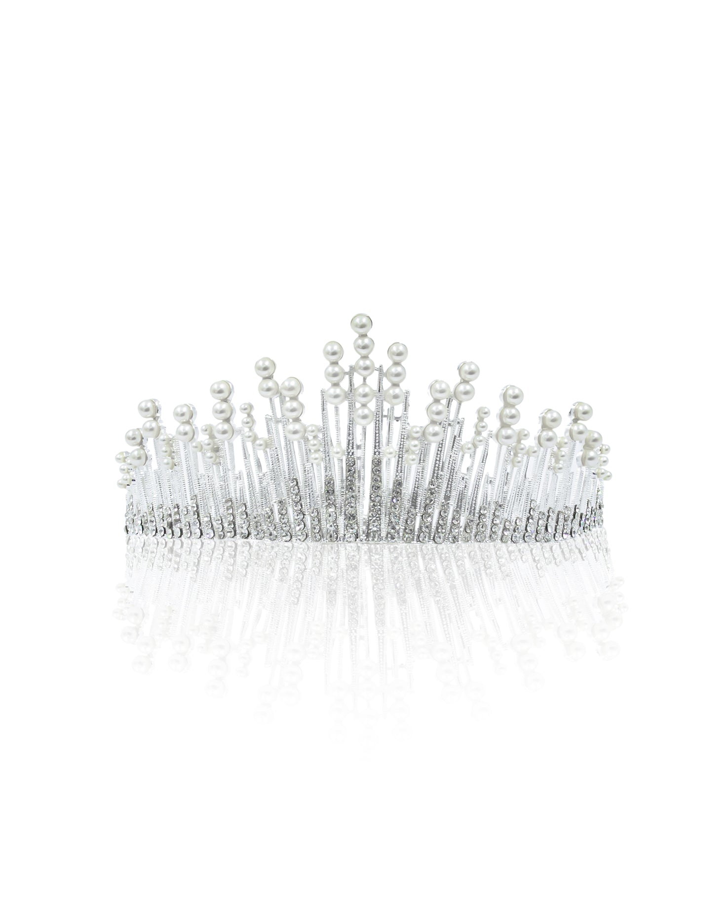 Corona Plateada de Diadema con piedras  - M87 Oro Laminado