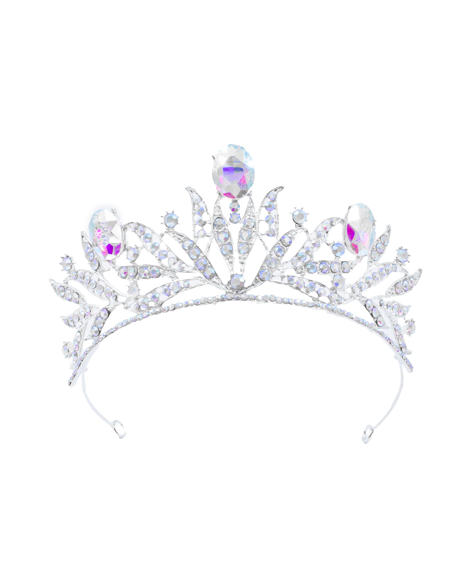 Corona Plateada de Diadema con piedras  - M89 Oro Laminado