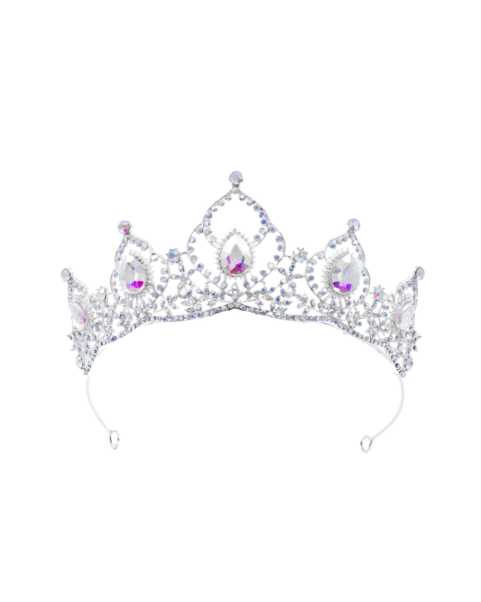 Corona Plateada de Diadema con piedras  - M93 Oro Laminado