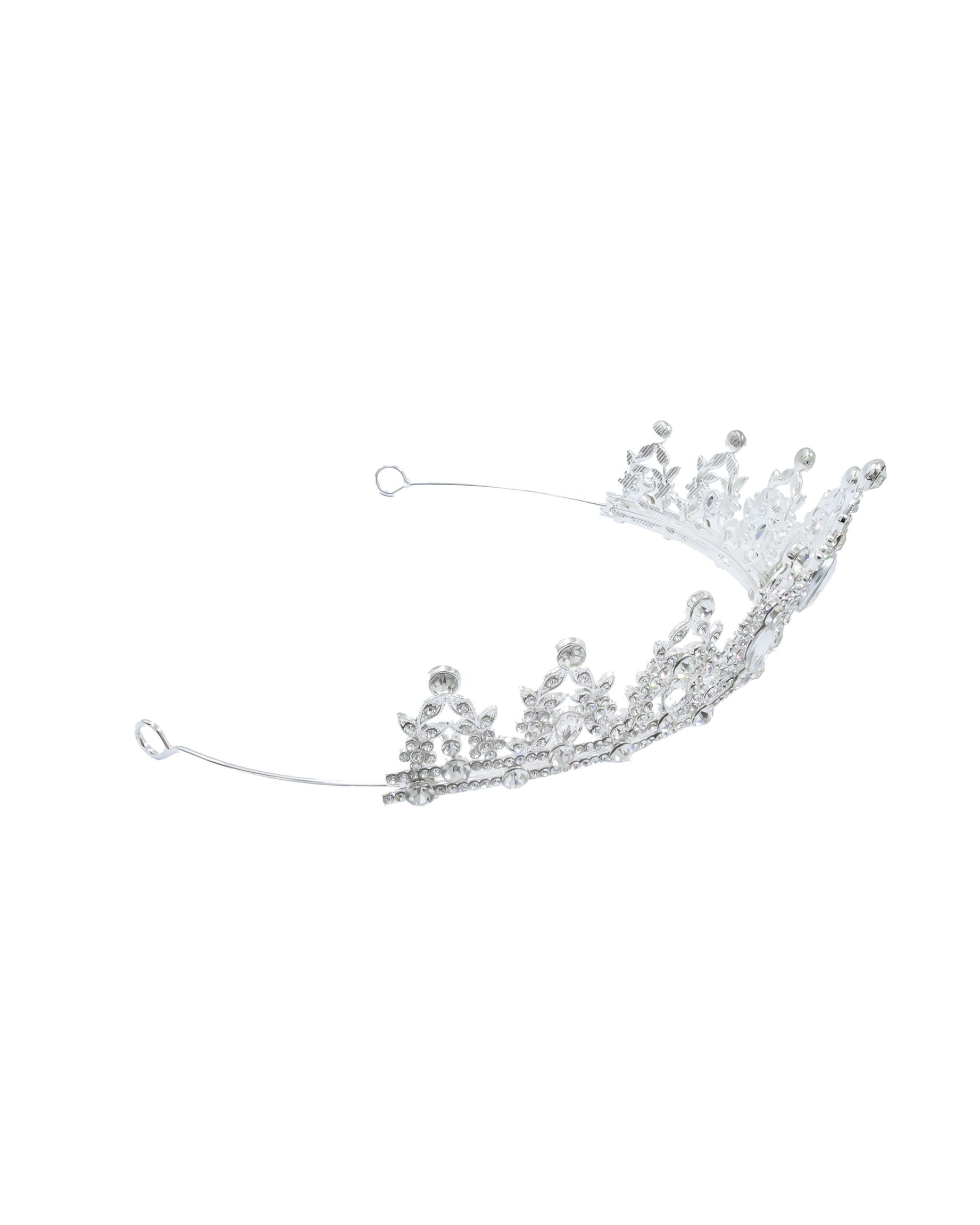 Corona Plateada de Diadema con piedras  - M96 Oro Laminado