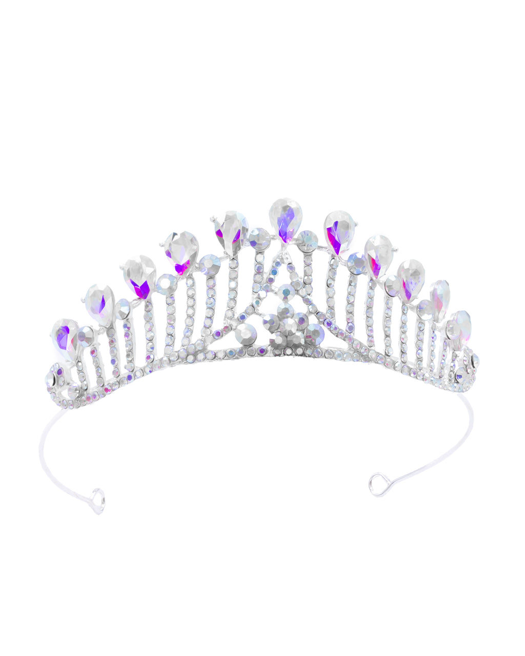 Corona Plateada de Diadema con piedras  - M101 Oro Laminado
