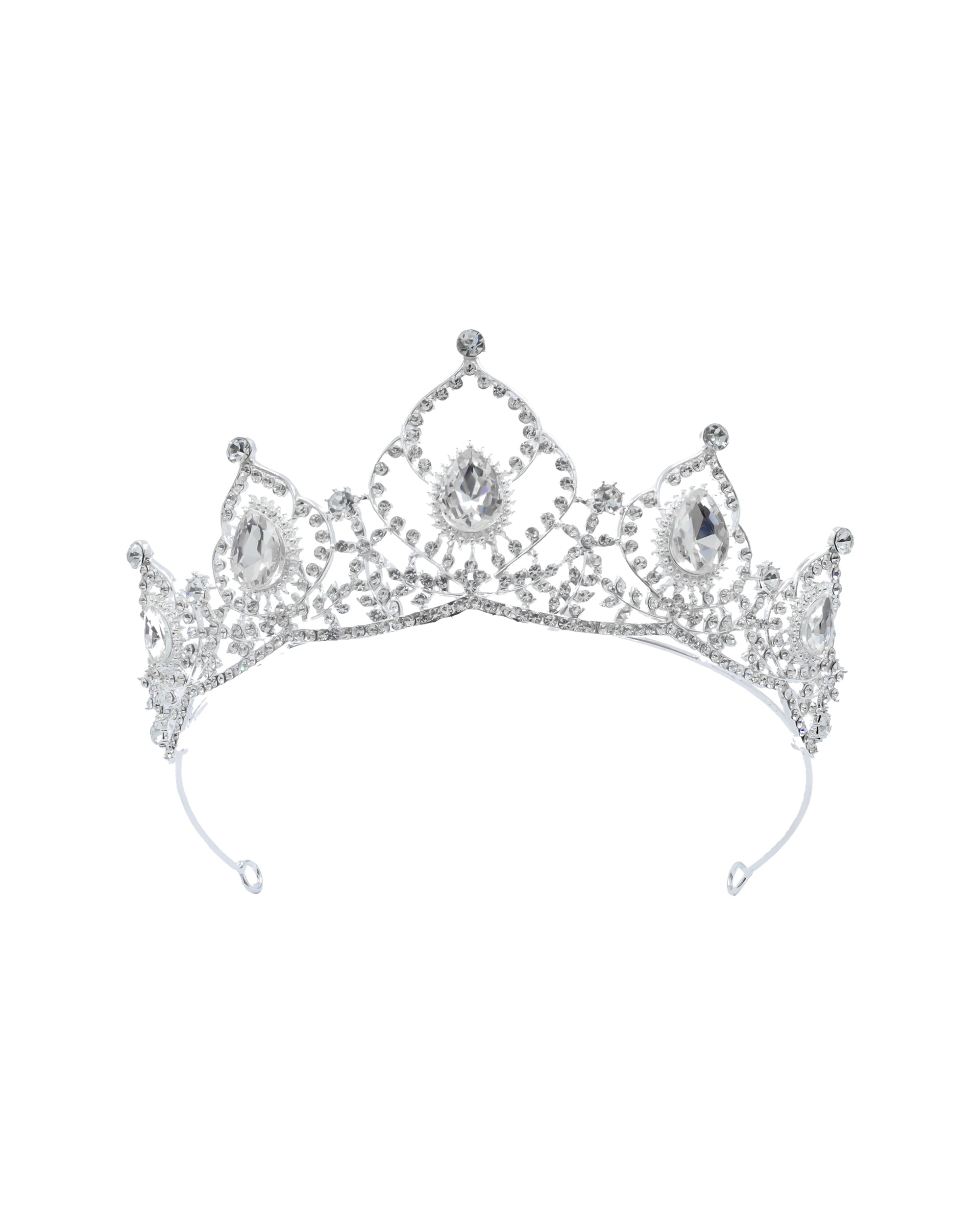 Corona Plateada de Diadema con piedras  - M110 Oro Laminado