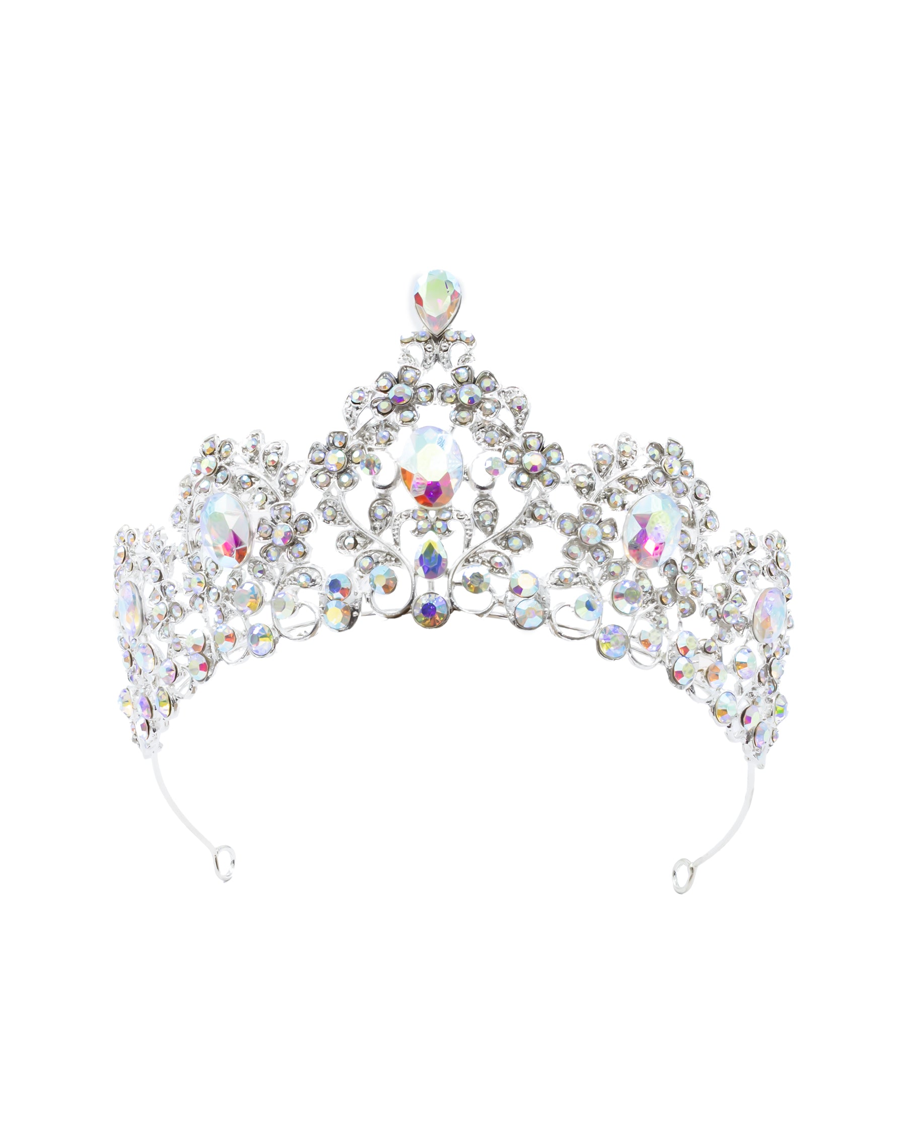 Corona Plateada de Diadema con piedras  - M111 Oro Laminado