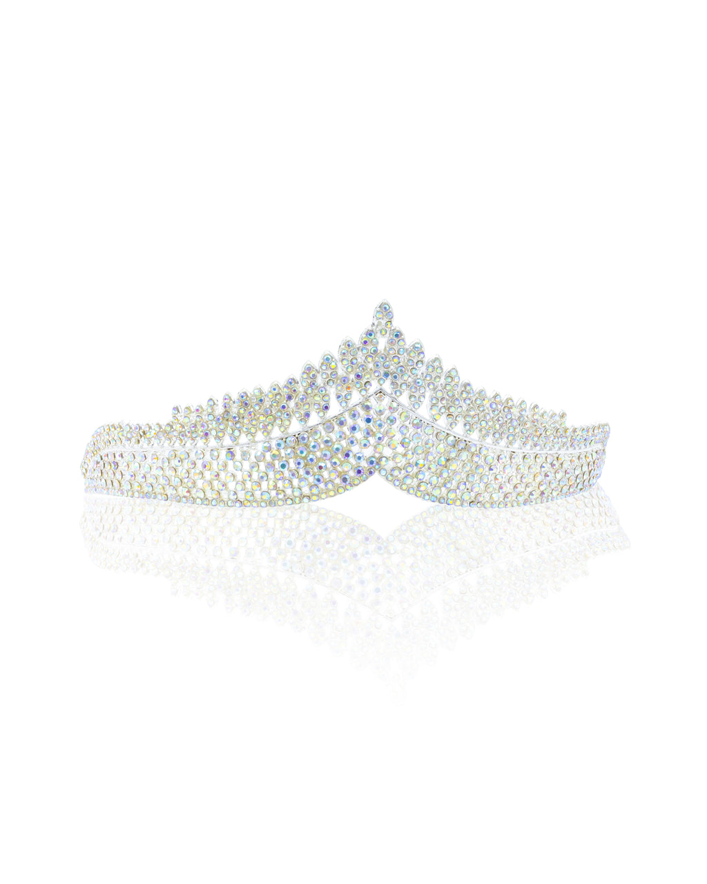 Corona Plateada de Diadema con piedras  - M116 Oro Laminado