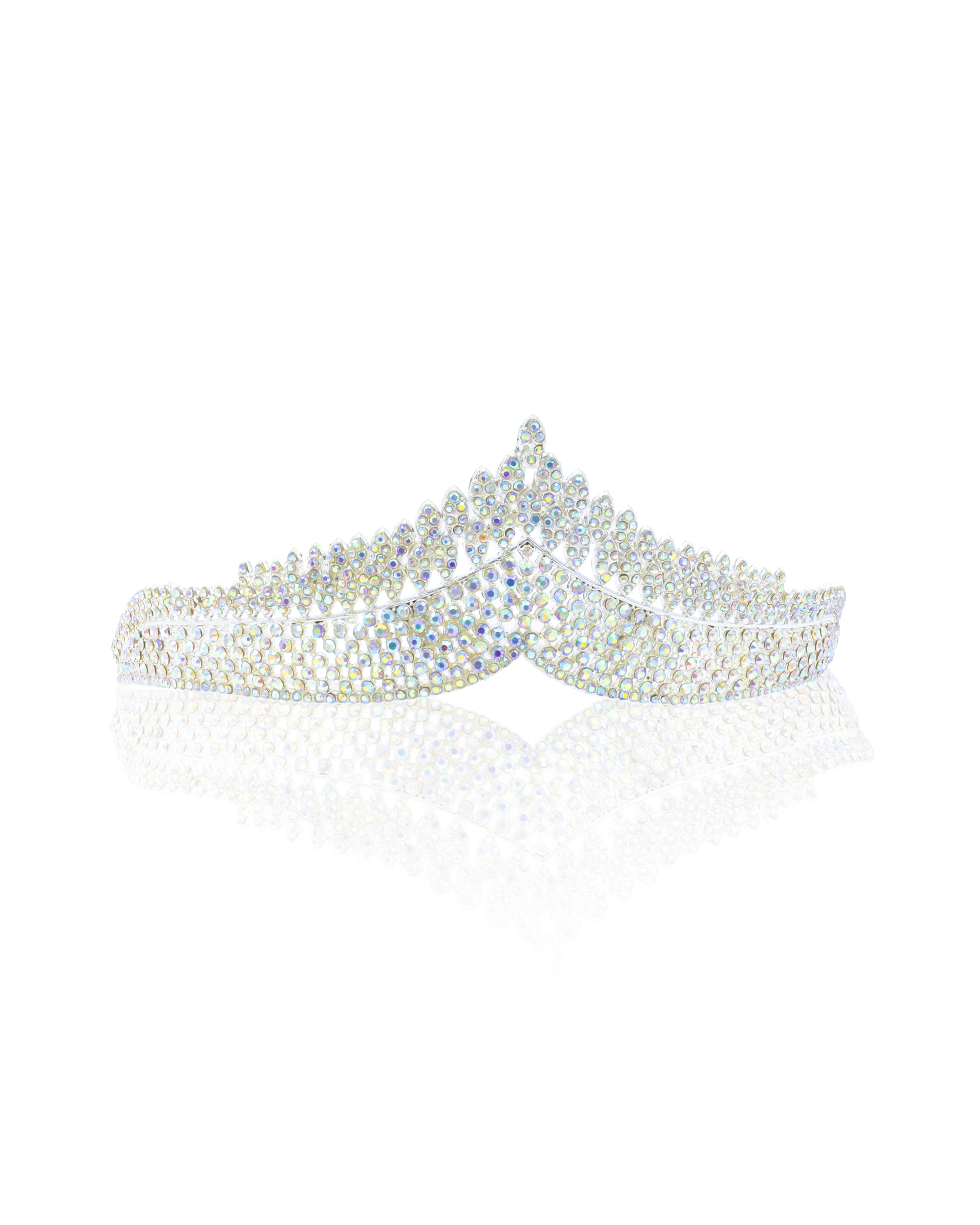 Corona Plateada de Diadema con piedras  - M116 Oro Laminado