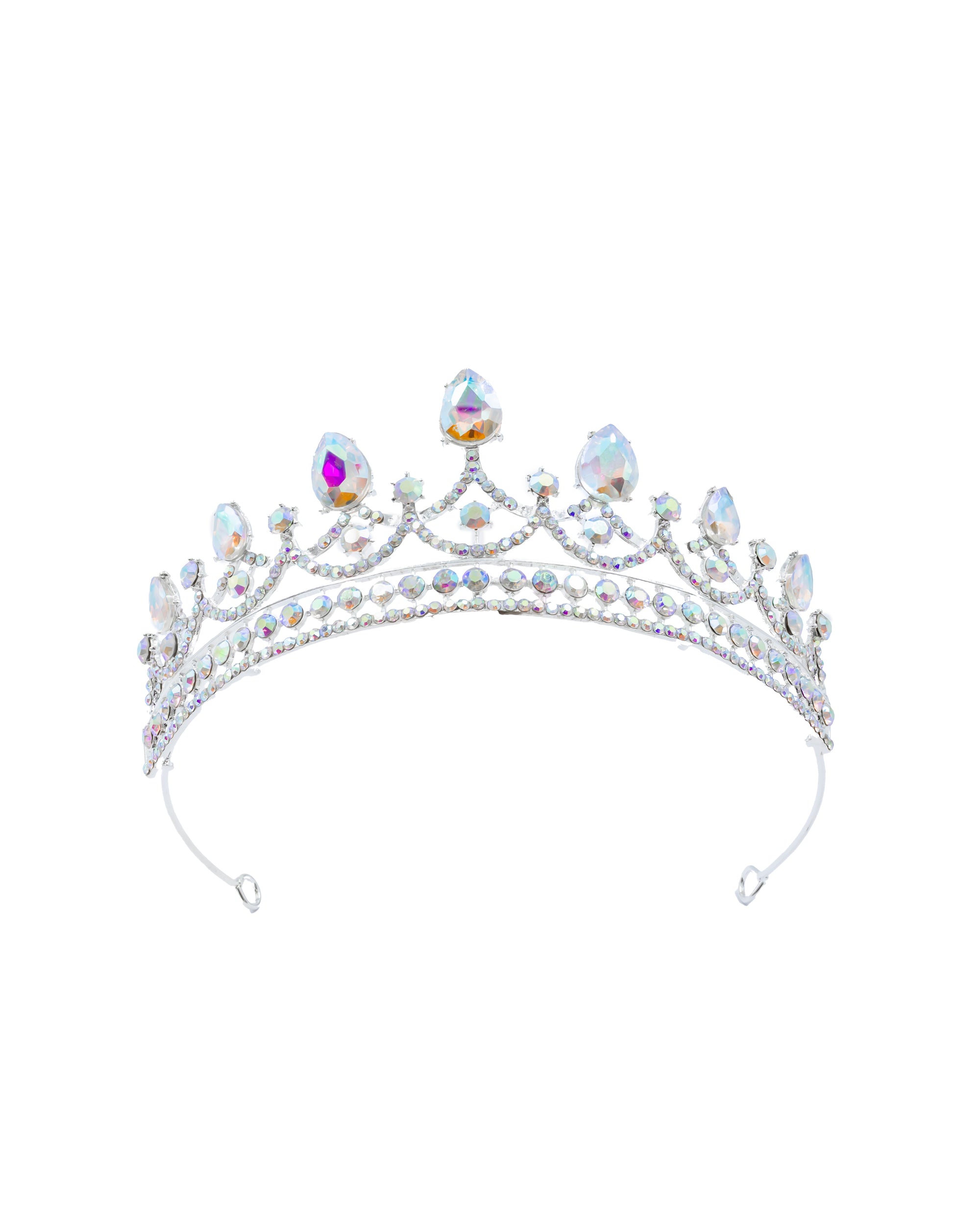 Corona Plateada de Diadema con piedras  - M117 Oro Laminado