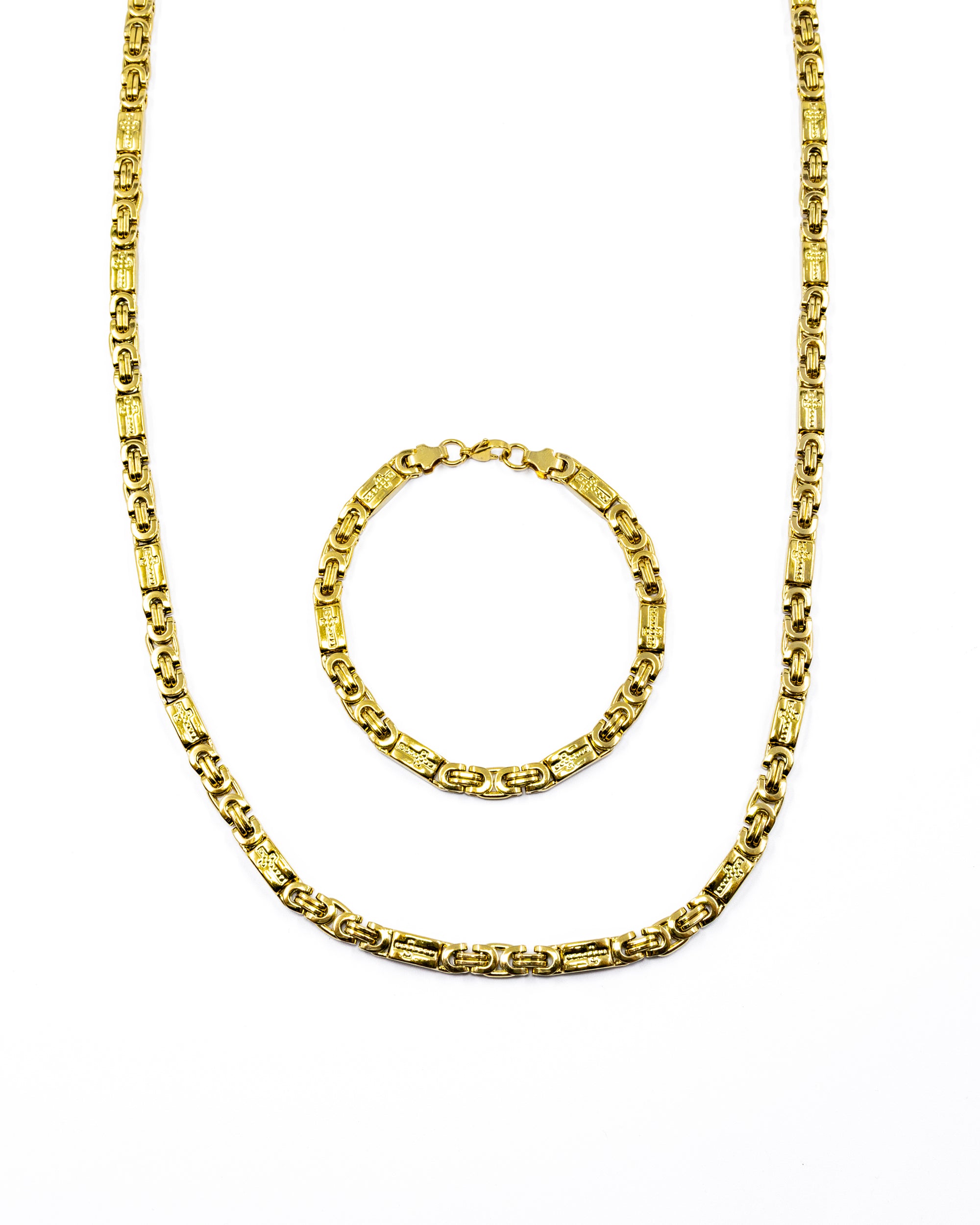 Cadena con Pulsera Dorada - M2 Acero Inoxidable