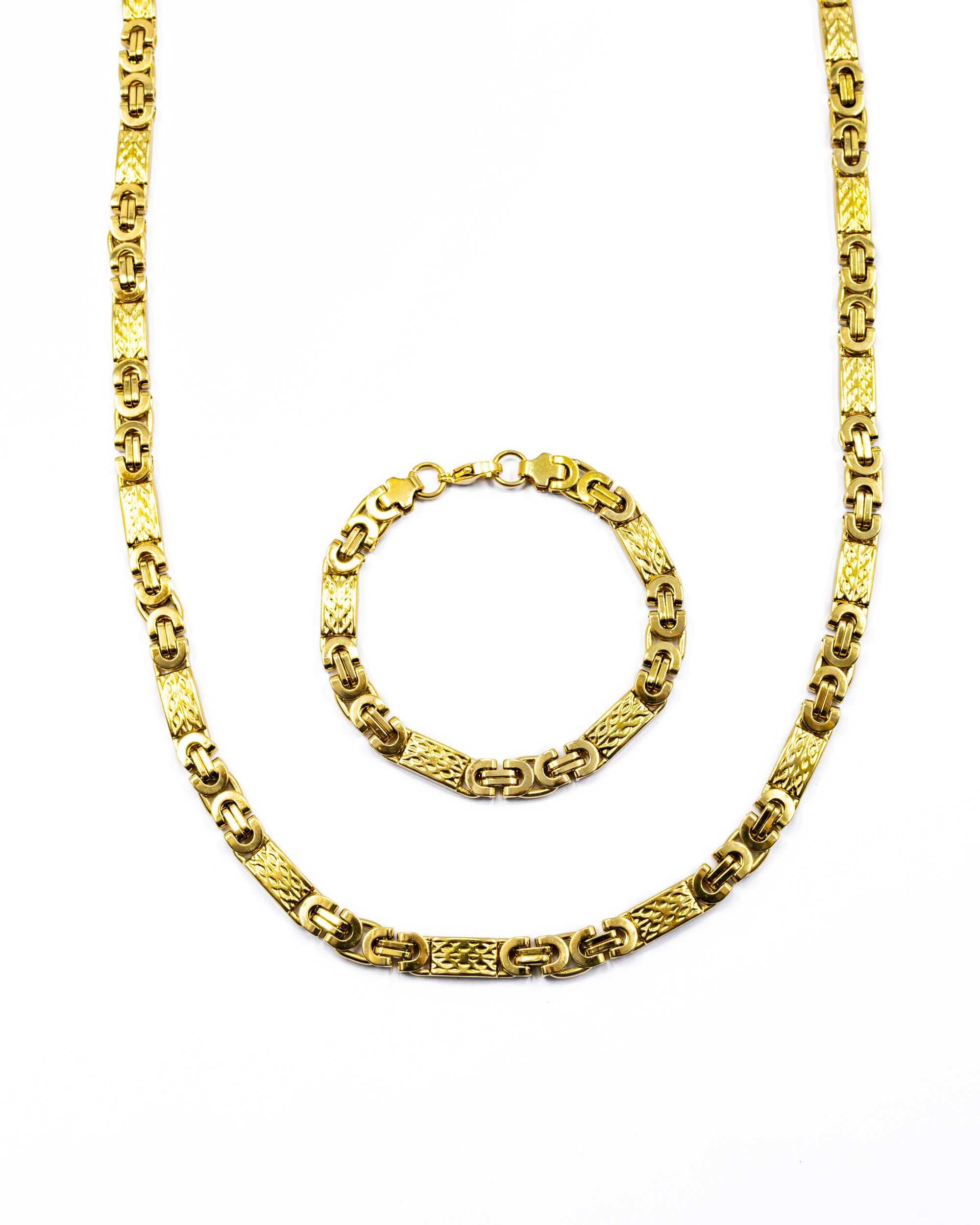 Cadena con Pulsera Dorada - M3 Acero Inoxidable