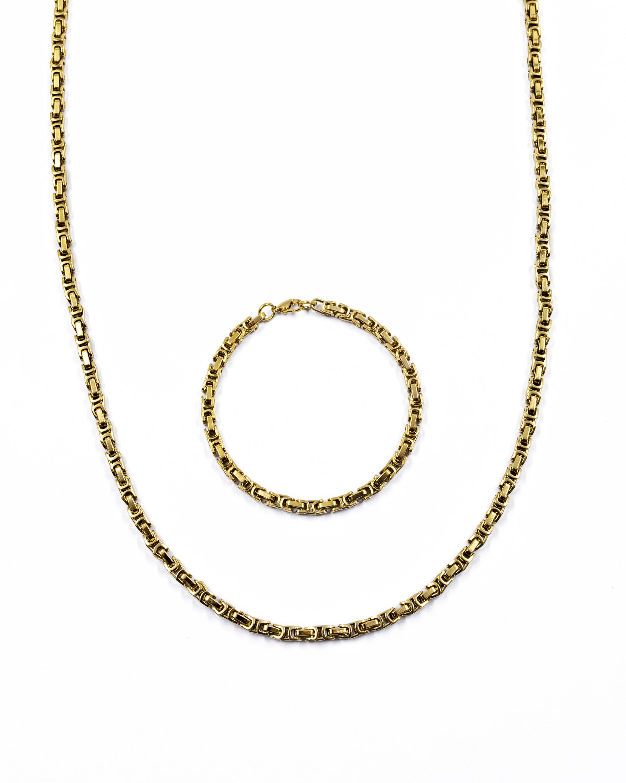 Cadena con Pulsera Dorada - M4 Acero Inoxidable