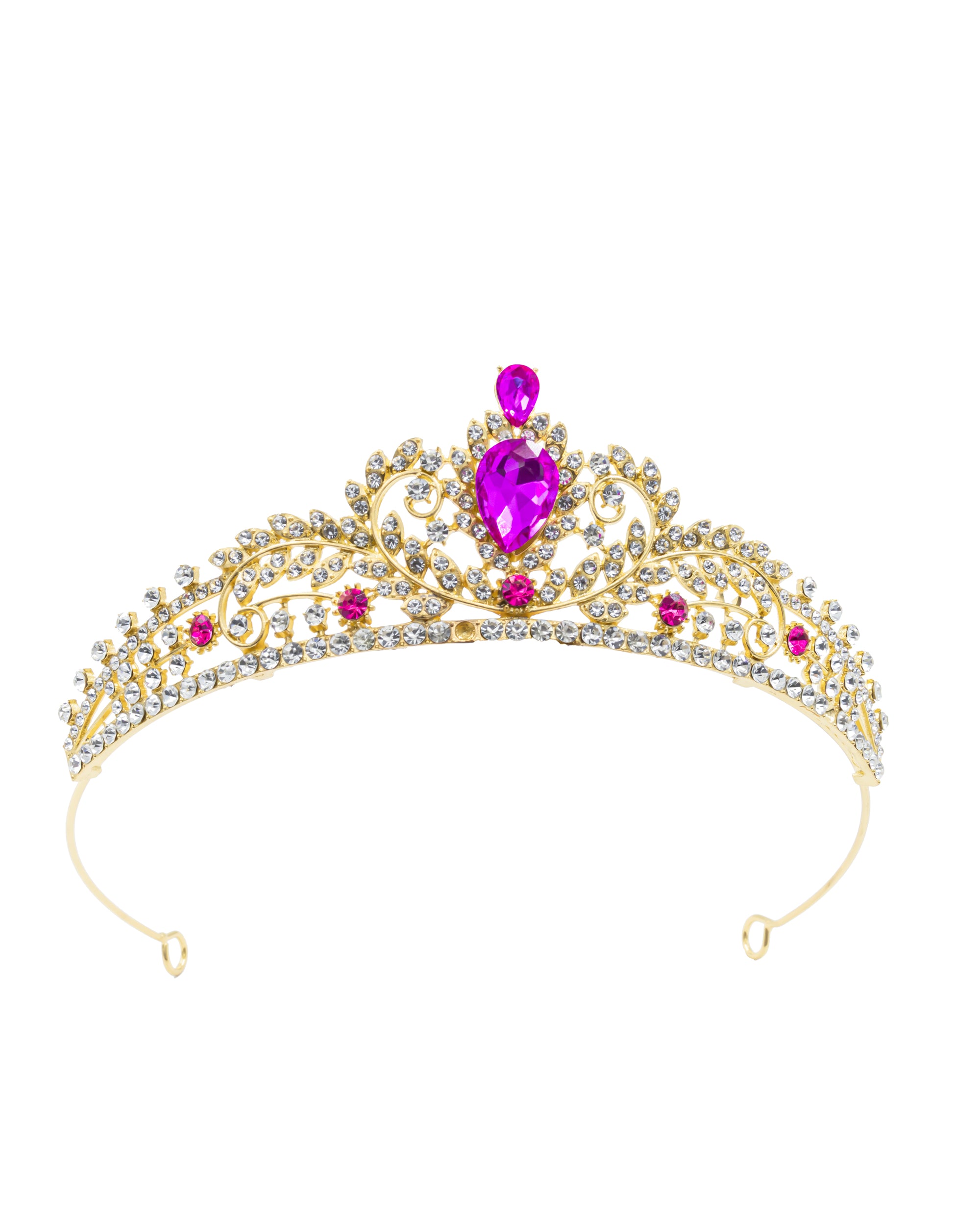Corona Dorada de Diadema con piedras  - M122 Oro Laminado