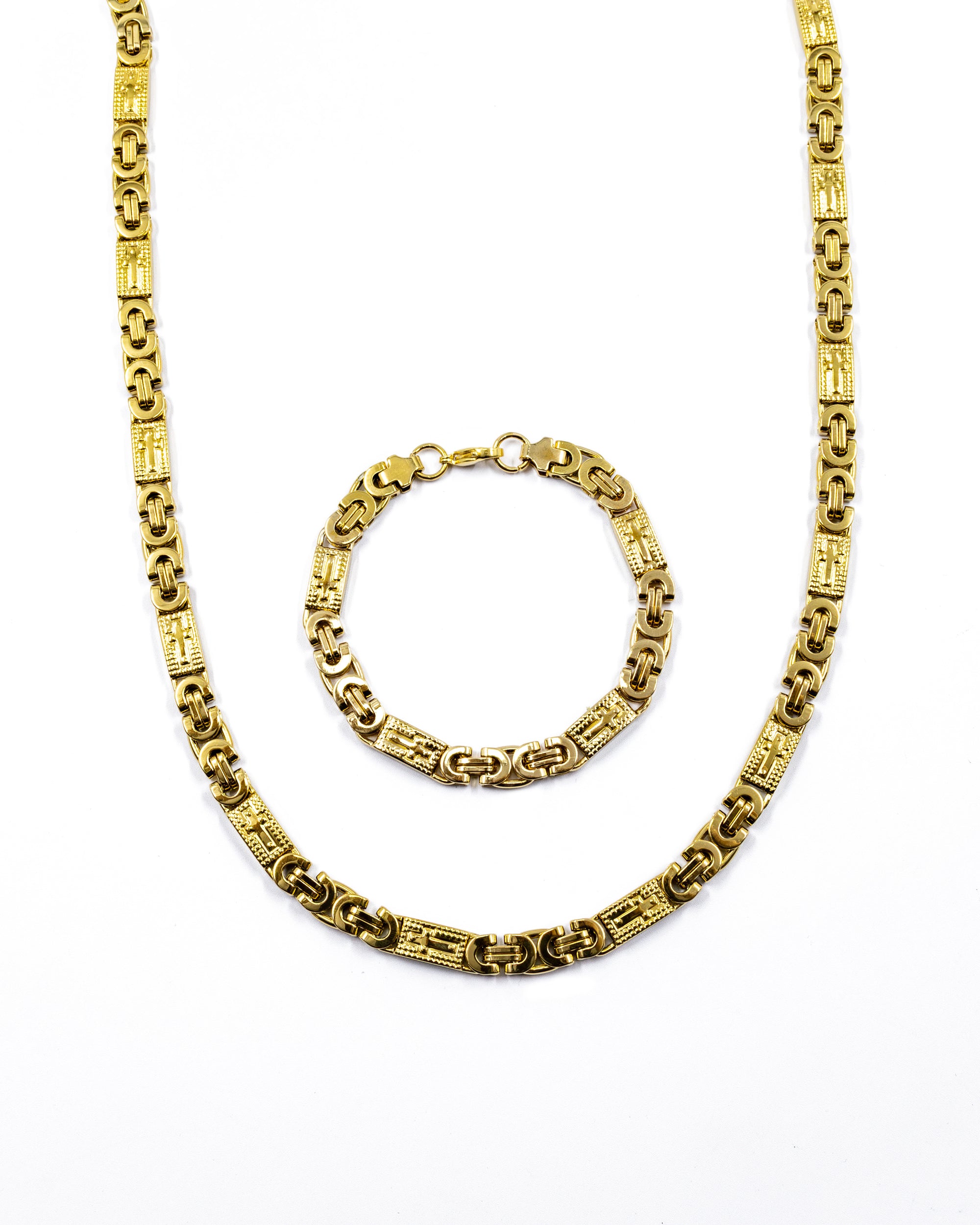 Cadena con Pulsera Dorada - M6 Acero Inoxidable