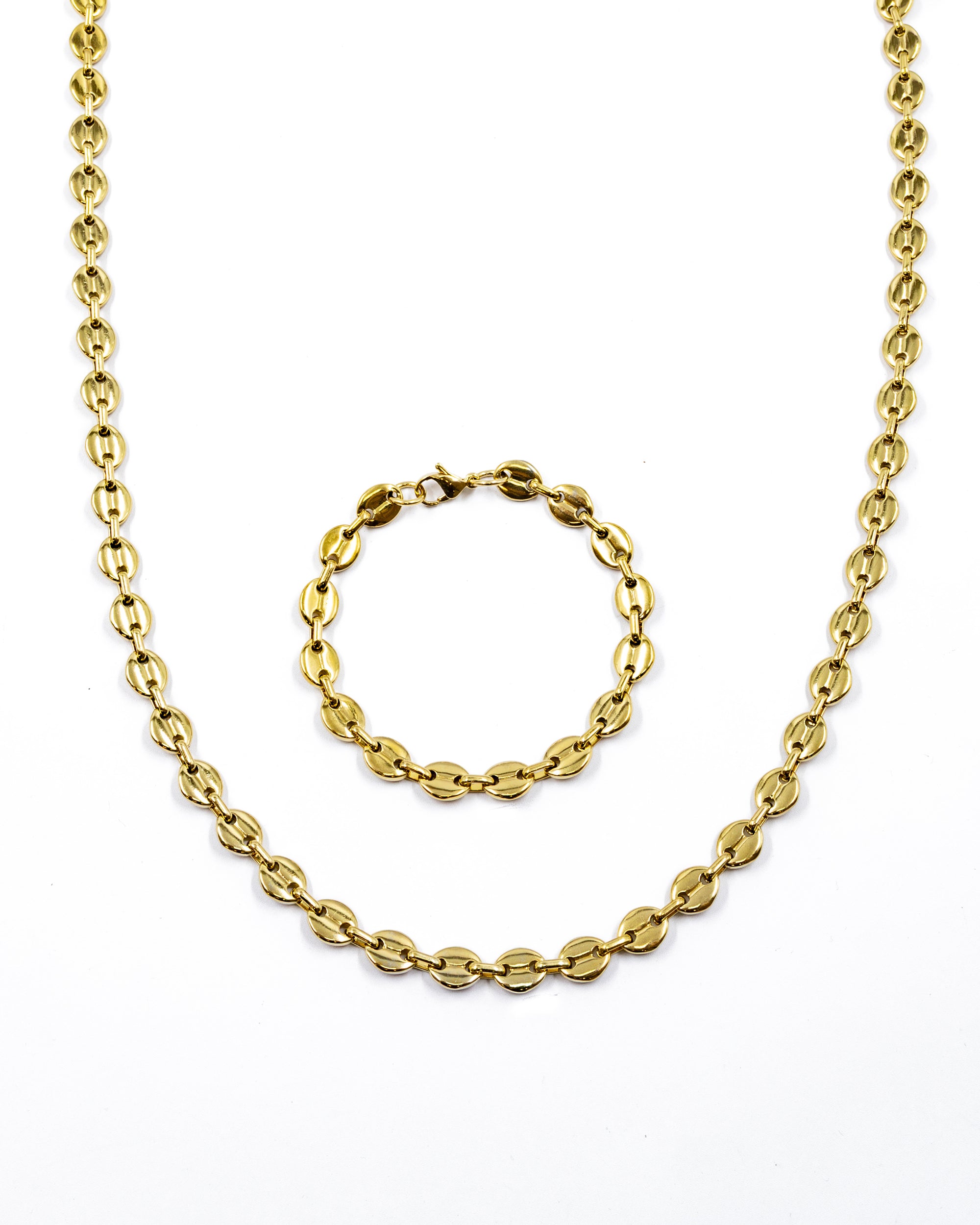 Cadena con Pulsera Dorada - M8 Acero Inoxidable