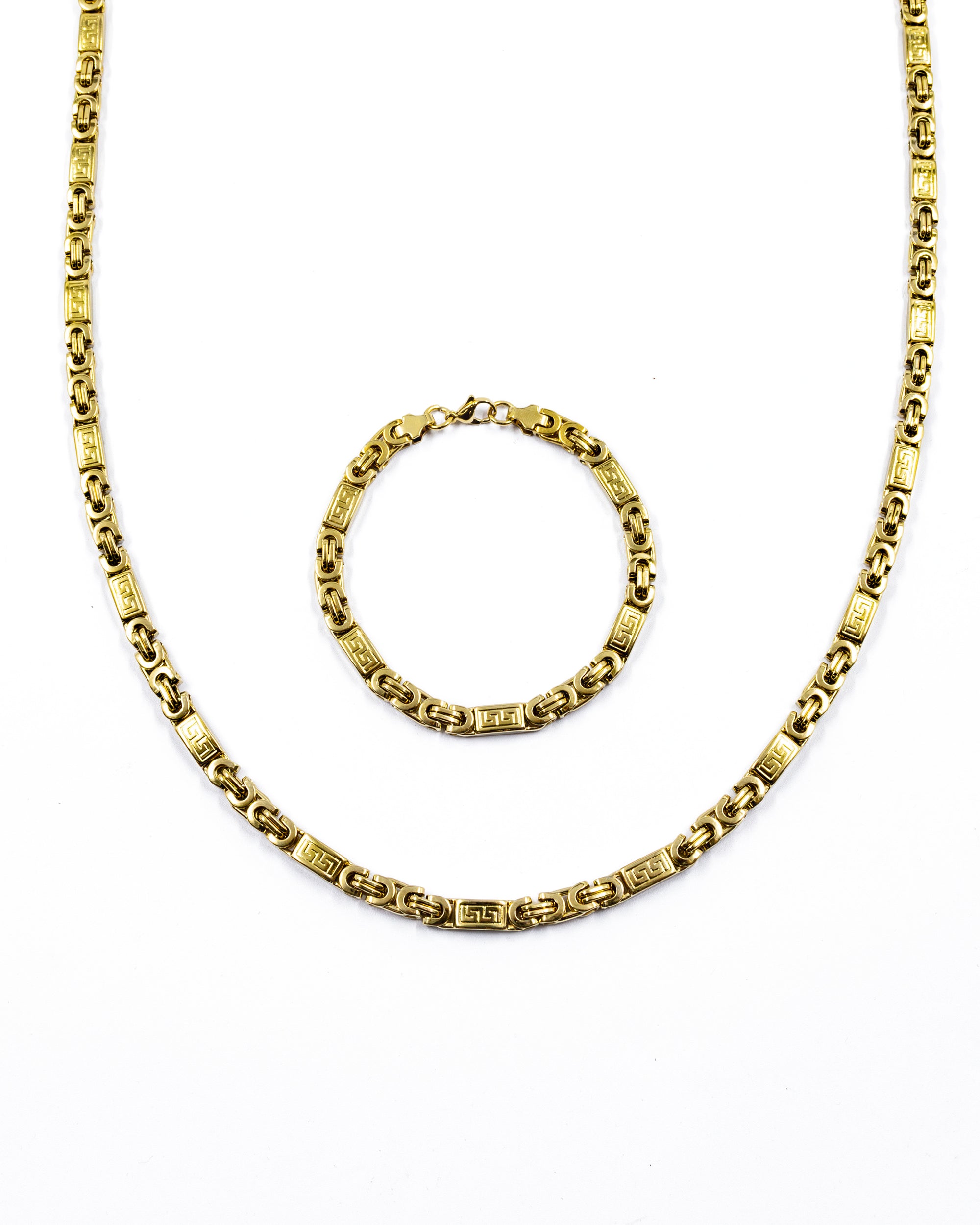 Cadena con Pulsera Dorada - M10 Acero Inoxidable