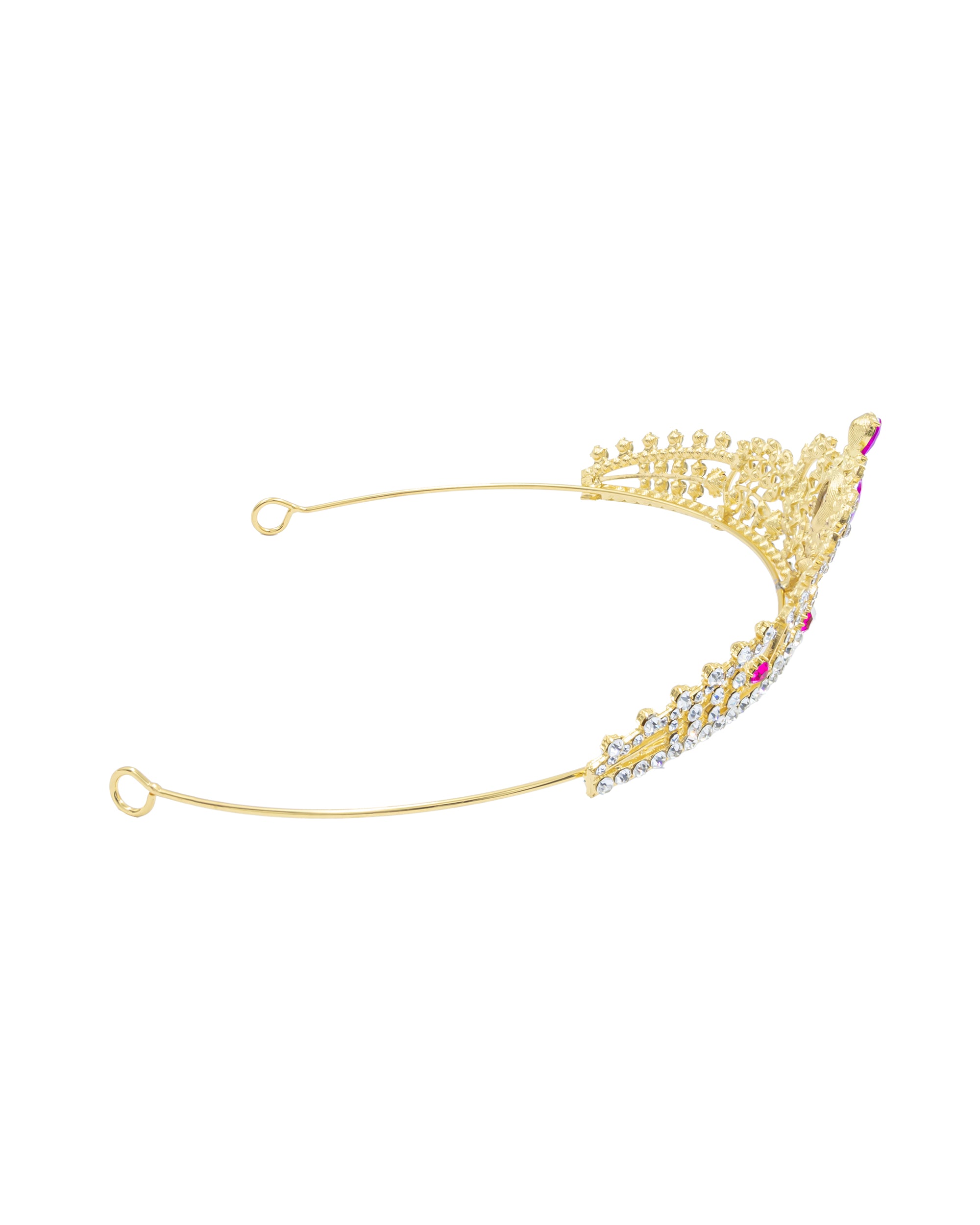 Corona Dorada de Diadema con piedras  - M122 Oro Laminado